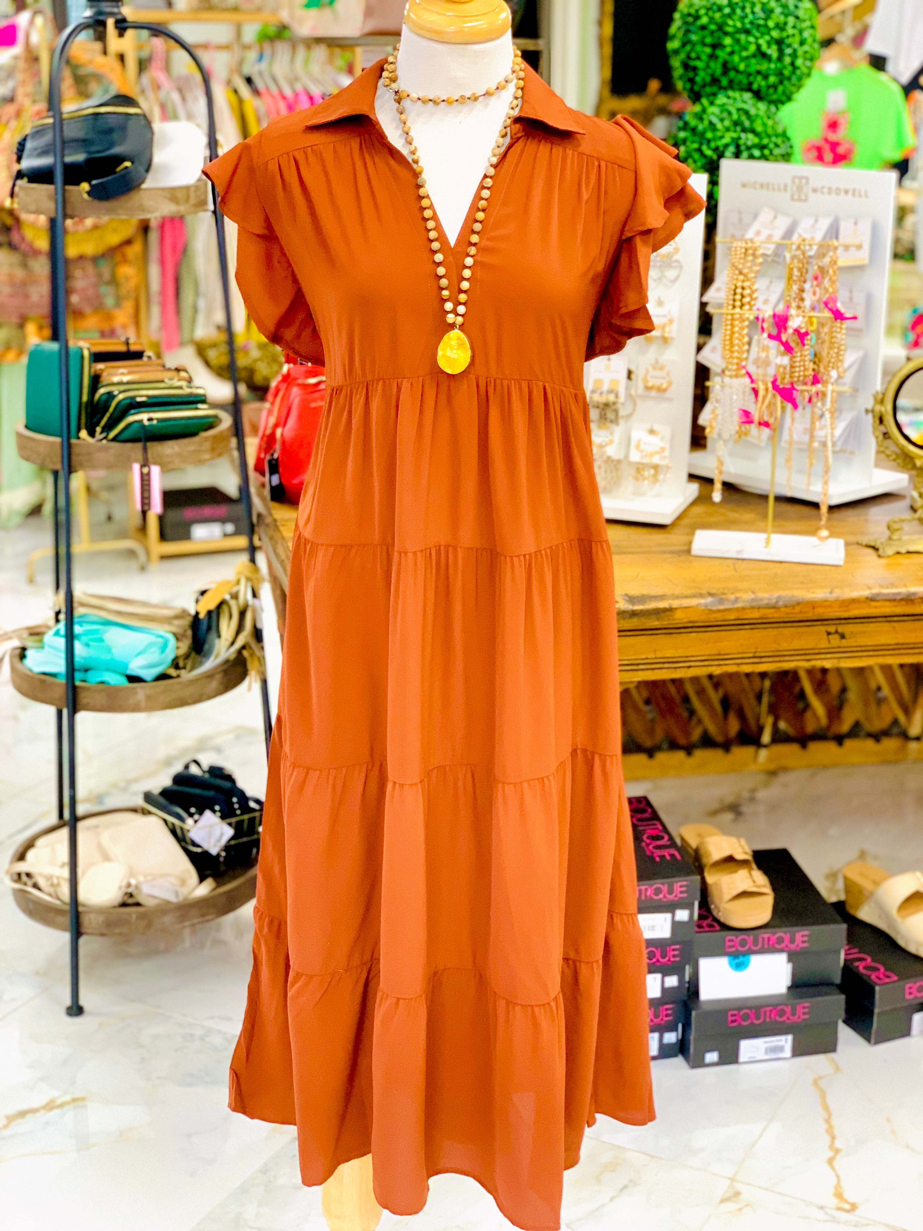 Sophia Cinnamon Dress