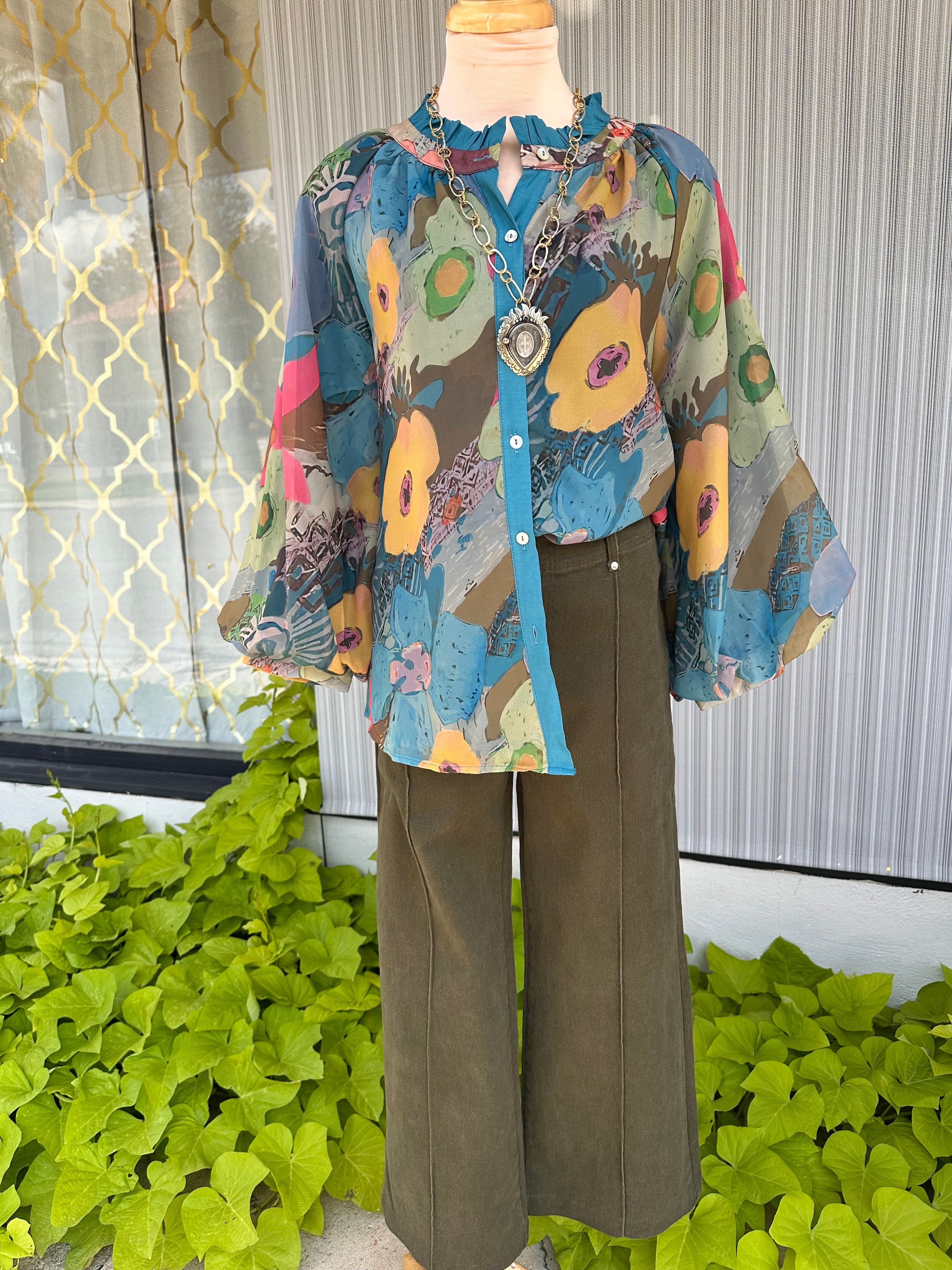 Signe Teal Top