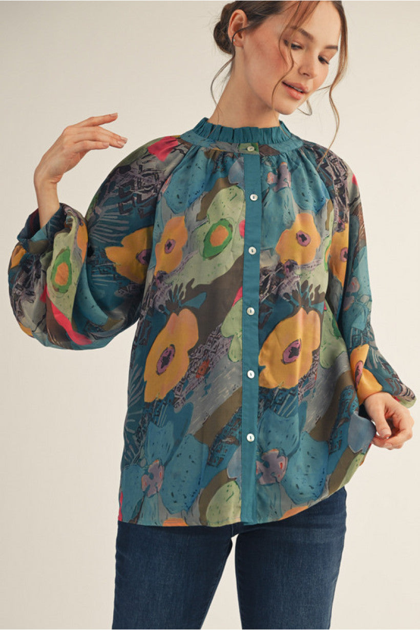 Signe Teal Top