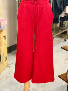 Textured Red Pants