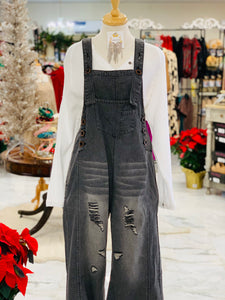 Black Denim Overalls