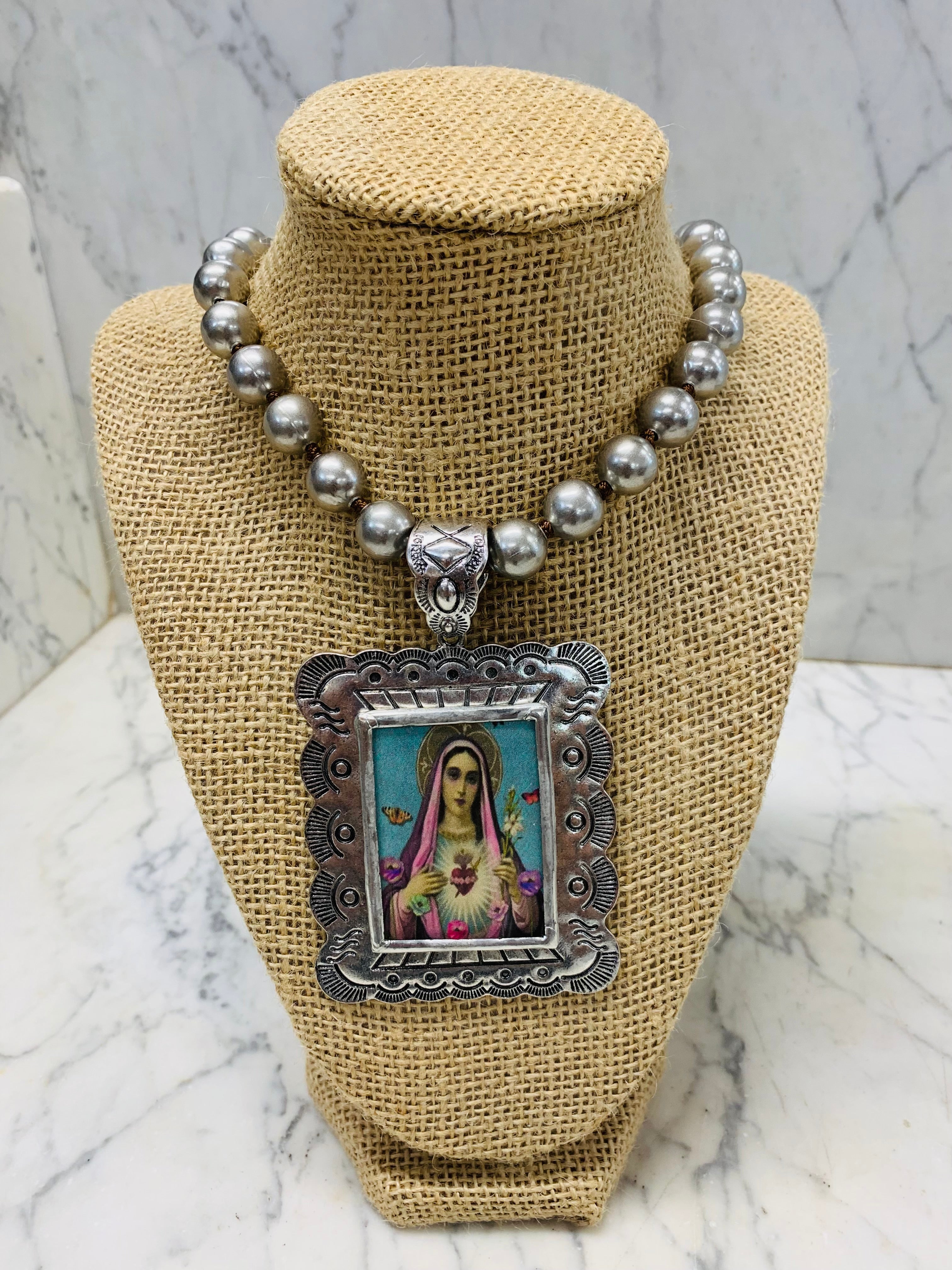 Sacred Heart of Mary Large Necklace