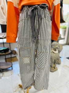 Ash Striped Drawstring Bottoms