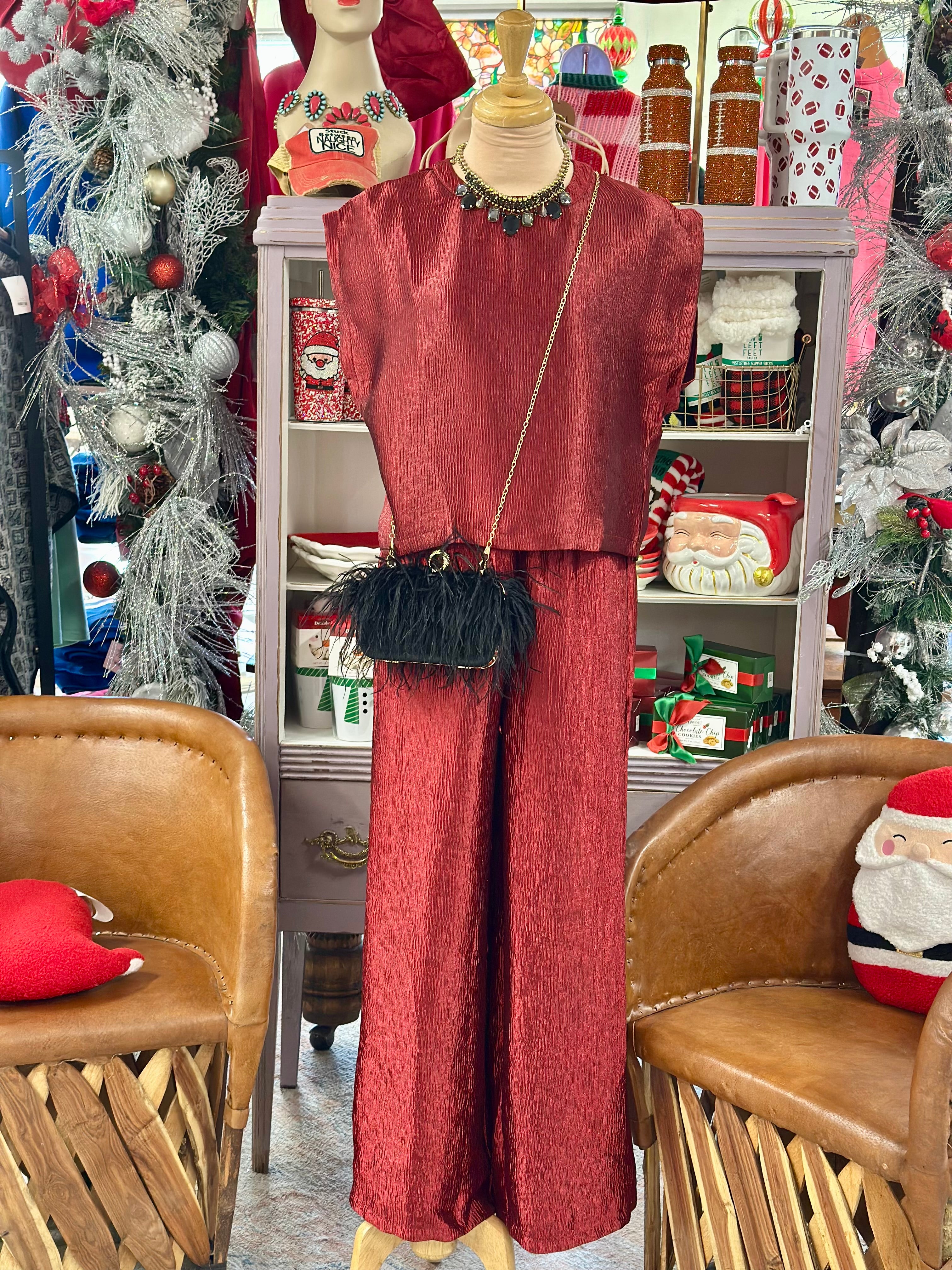 Nicky Burgundy Pants