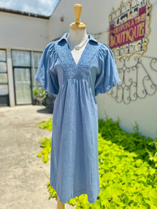 Leslie Blue Midi Dress