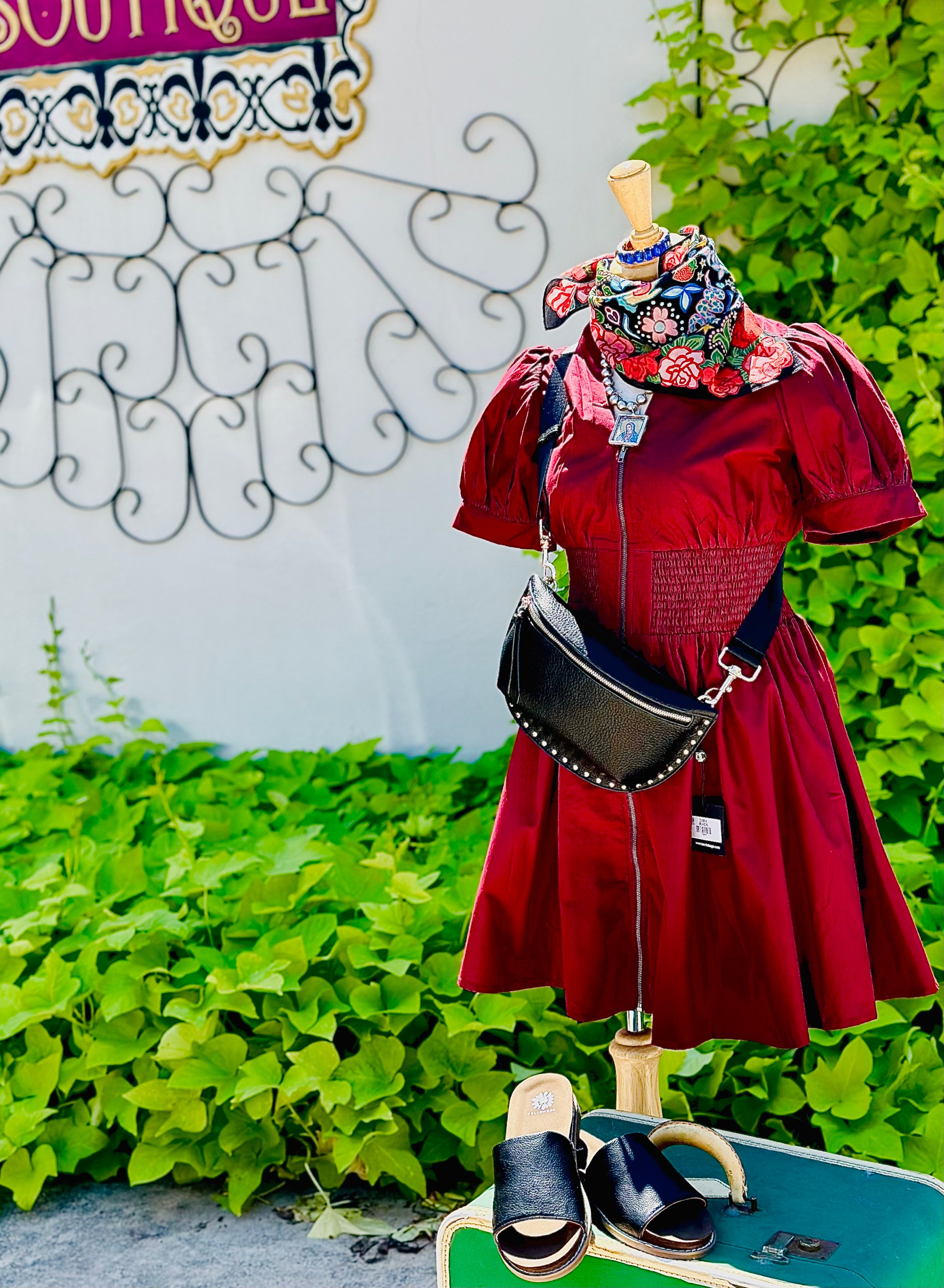 Cherelle Burgundy Dress