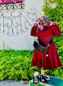 Cherelle Burgundy Dress