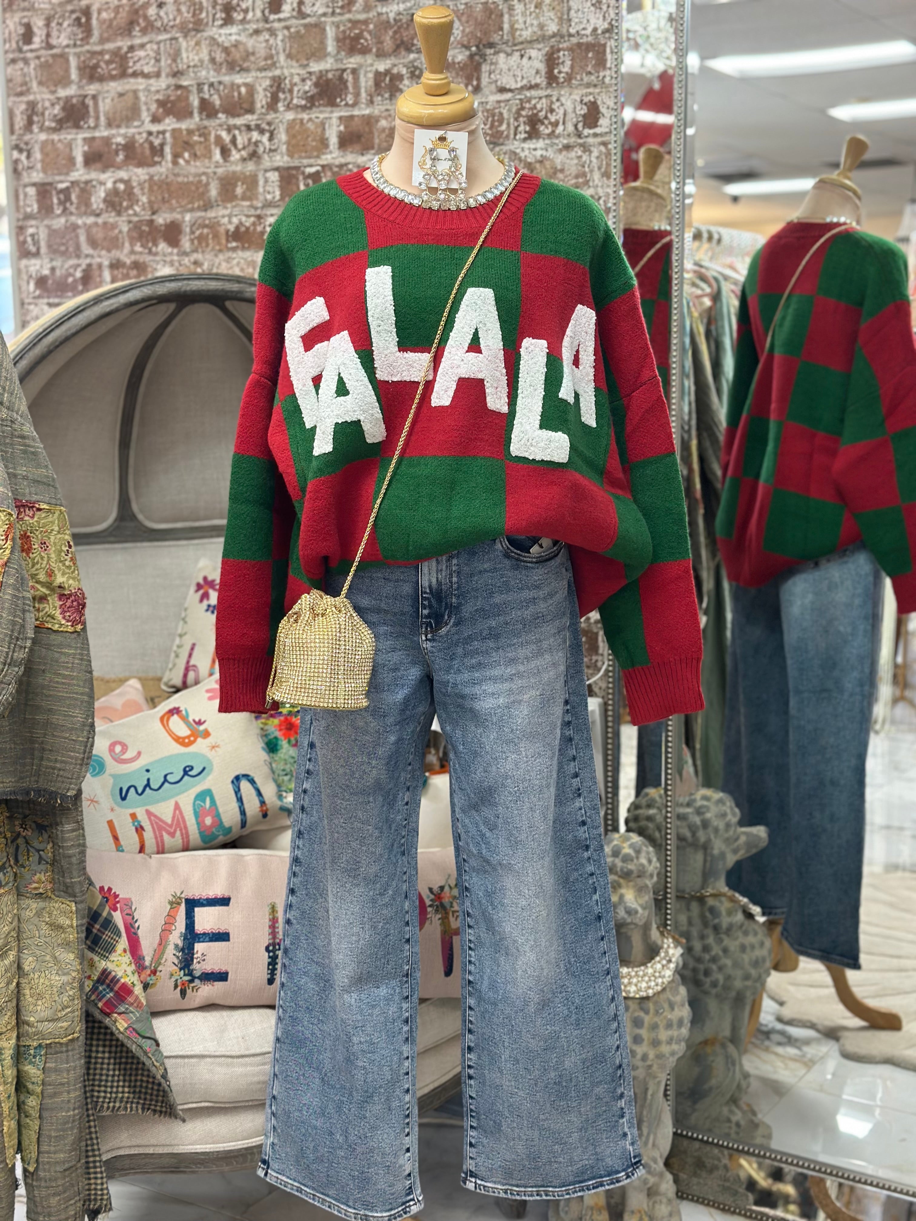 FaLaLa Checkered Sweater