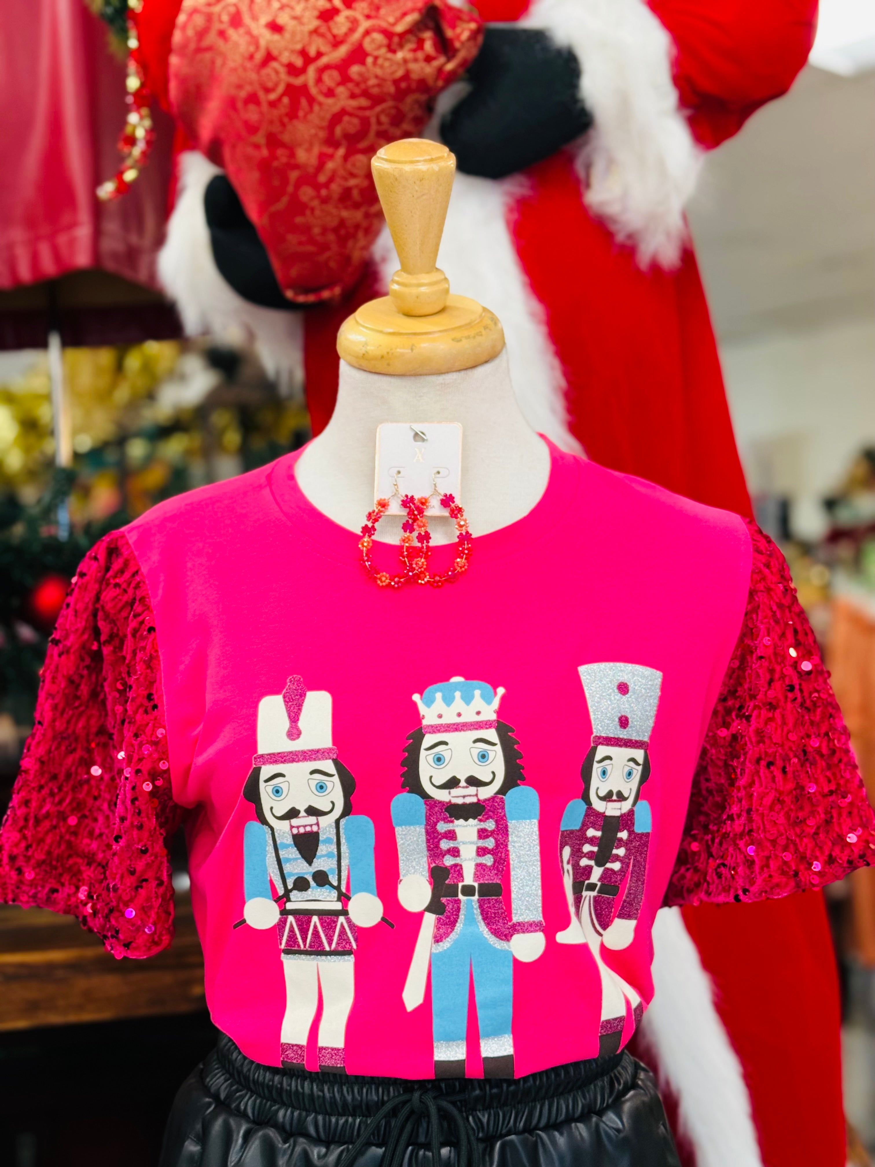 Nutcracker on Sequin Sleeve