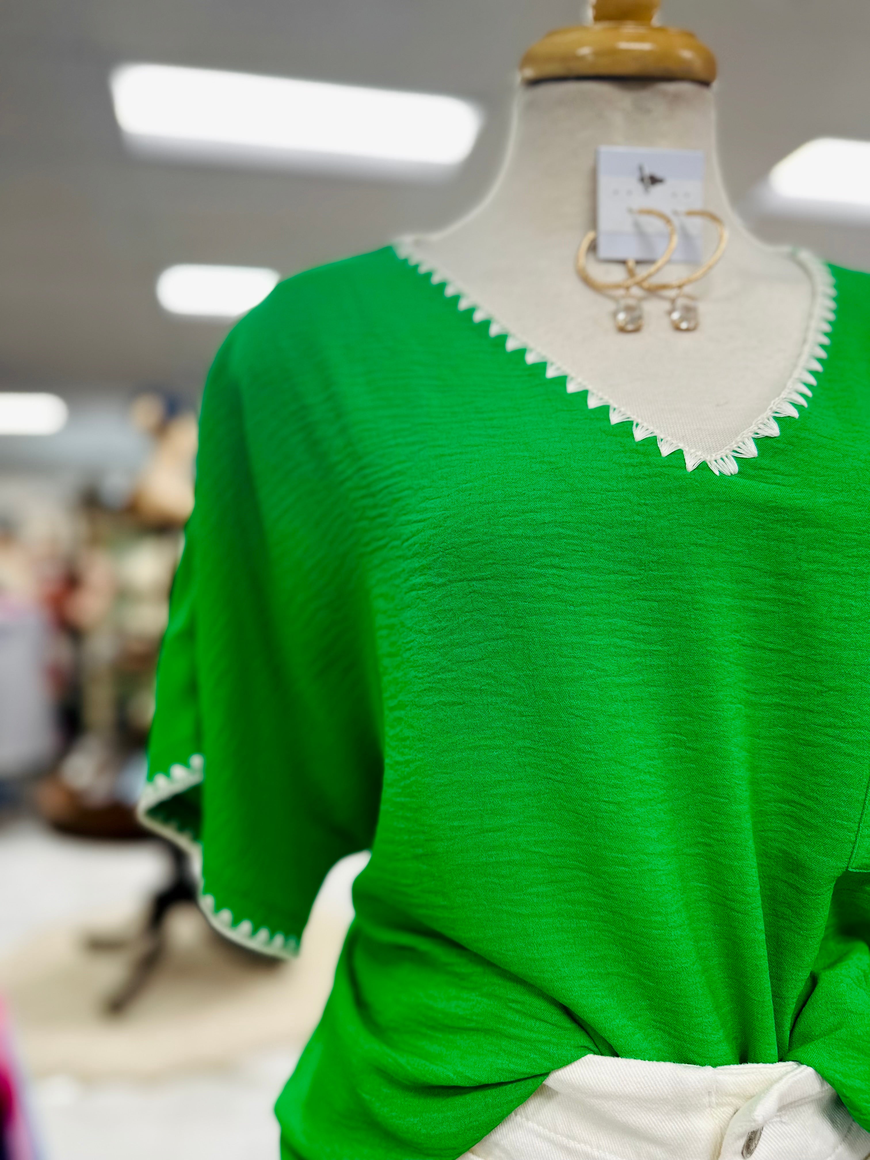 Shasah Bright Green Top