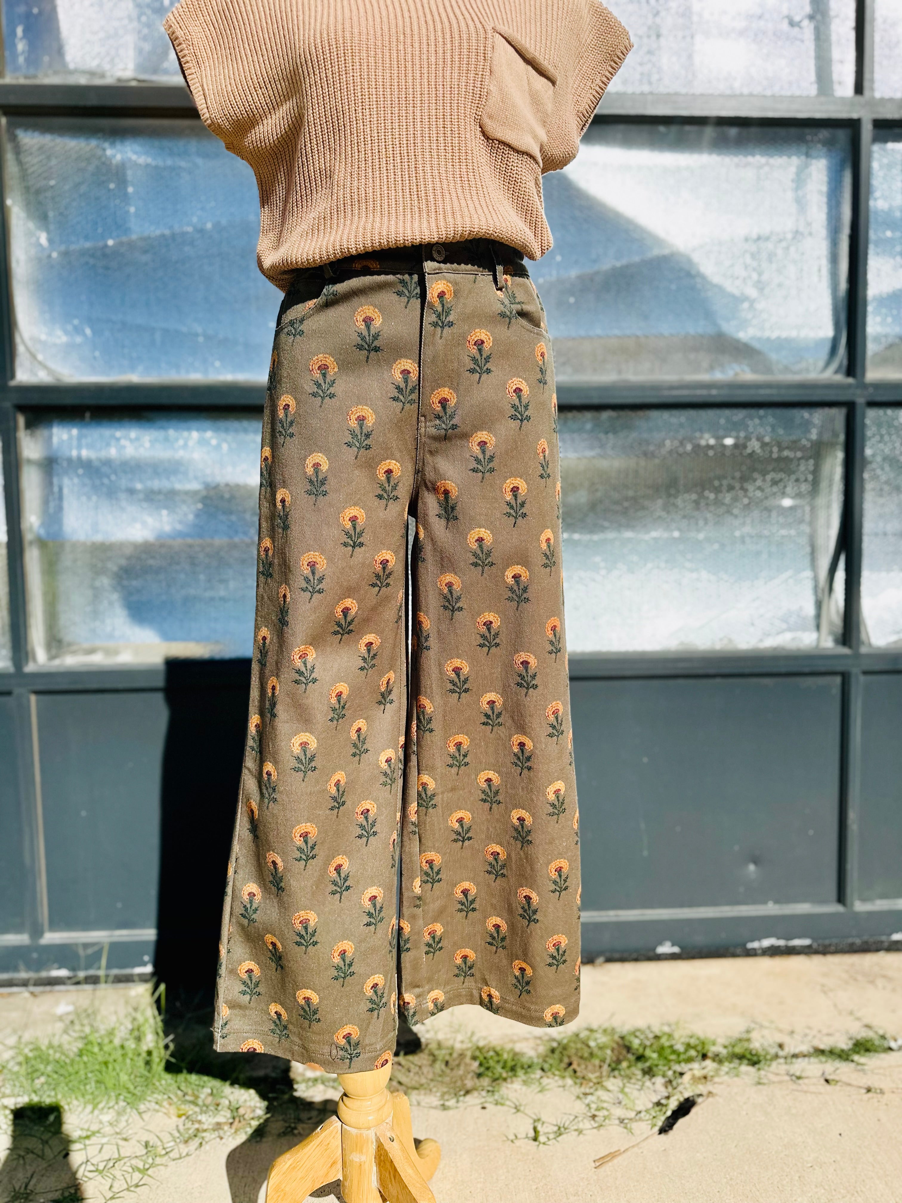 Botanical Print Pants