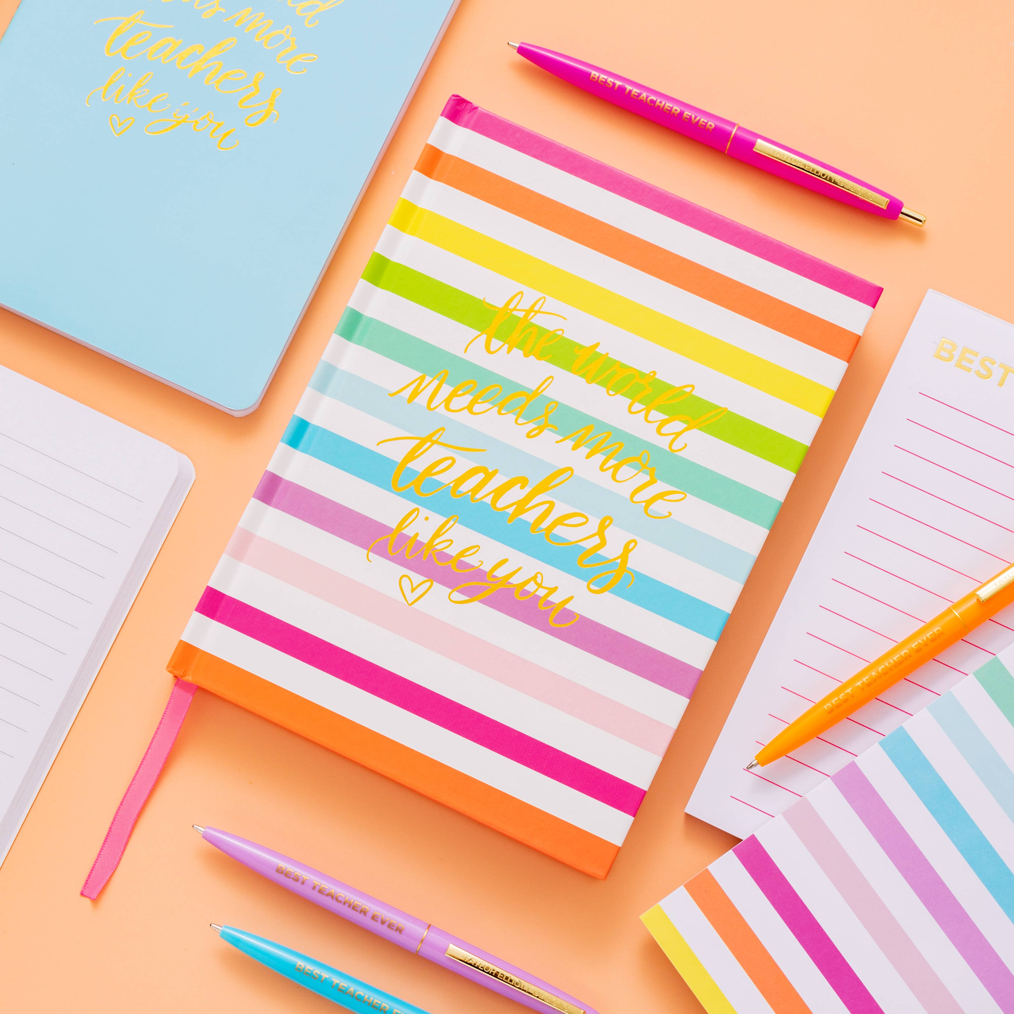 Notebook - Teacher Appreciation - Rainbow Stripes