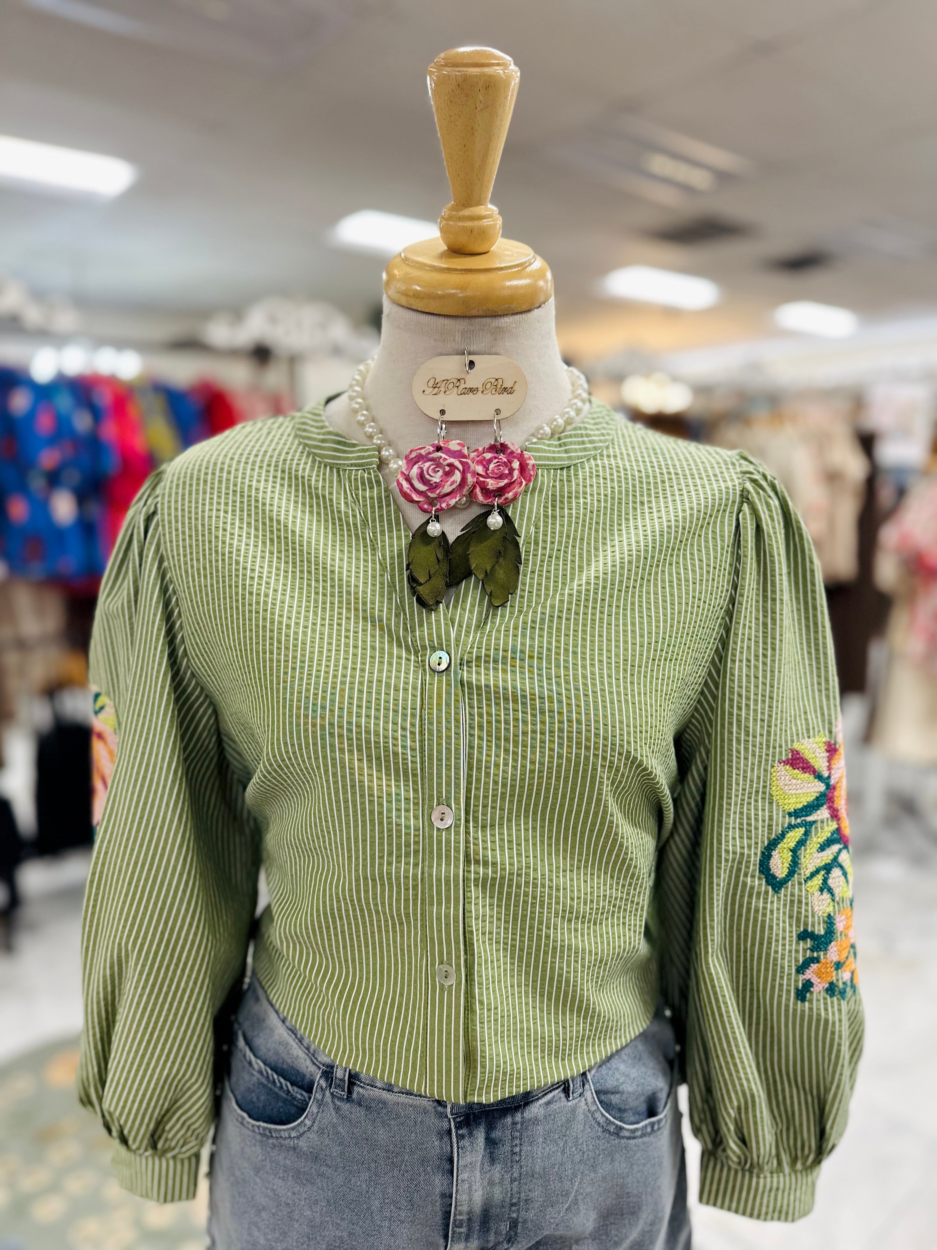 Stripe Olive Top