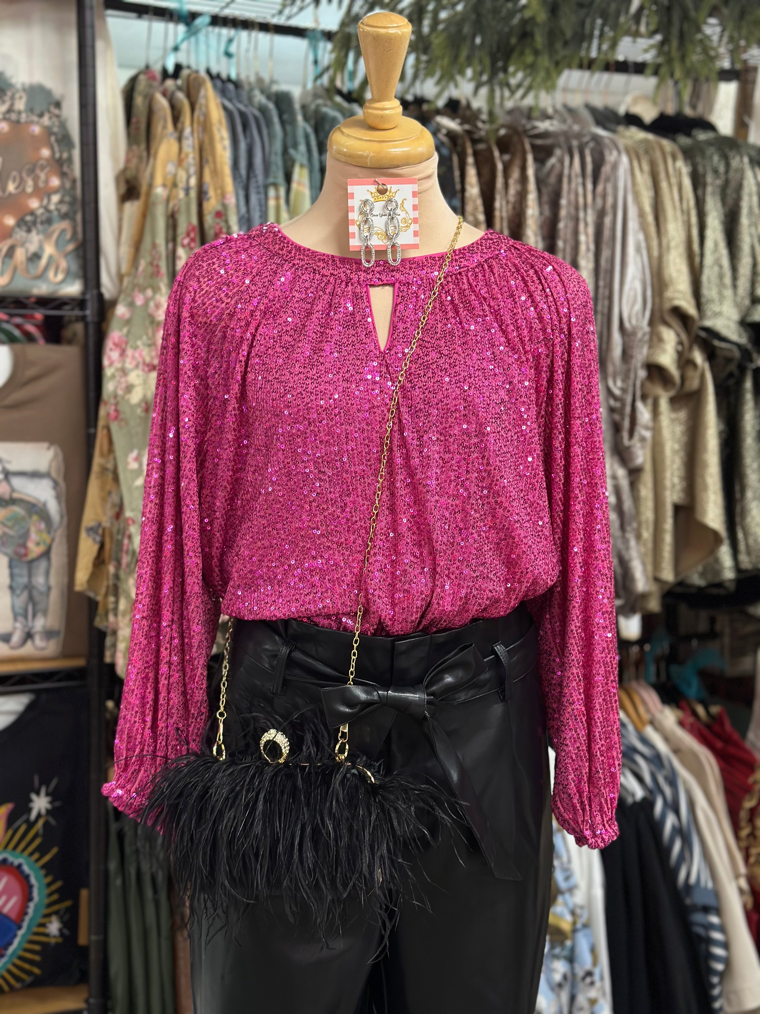 Caroline  Hot Pink Top