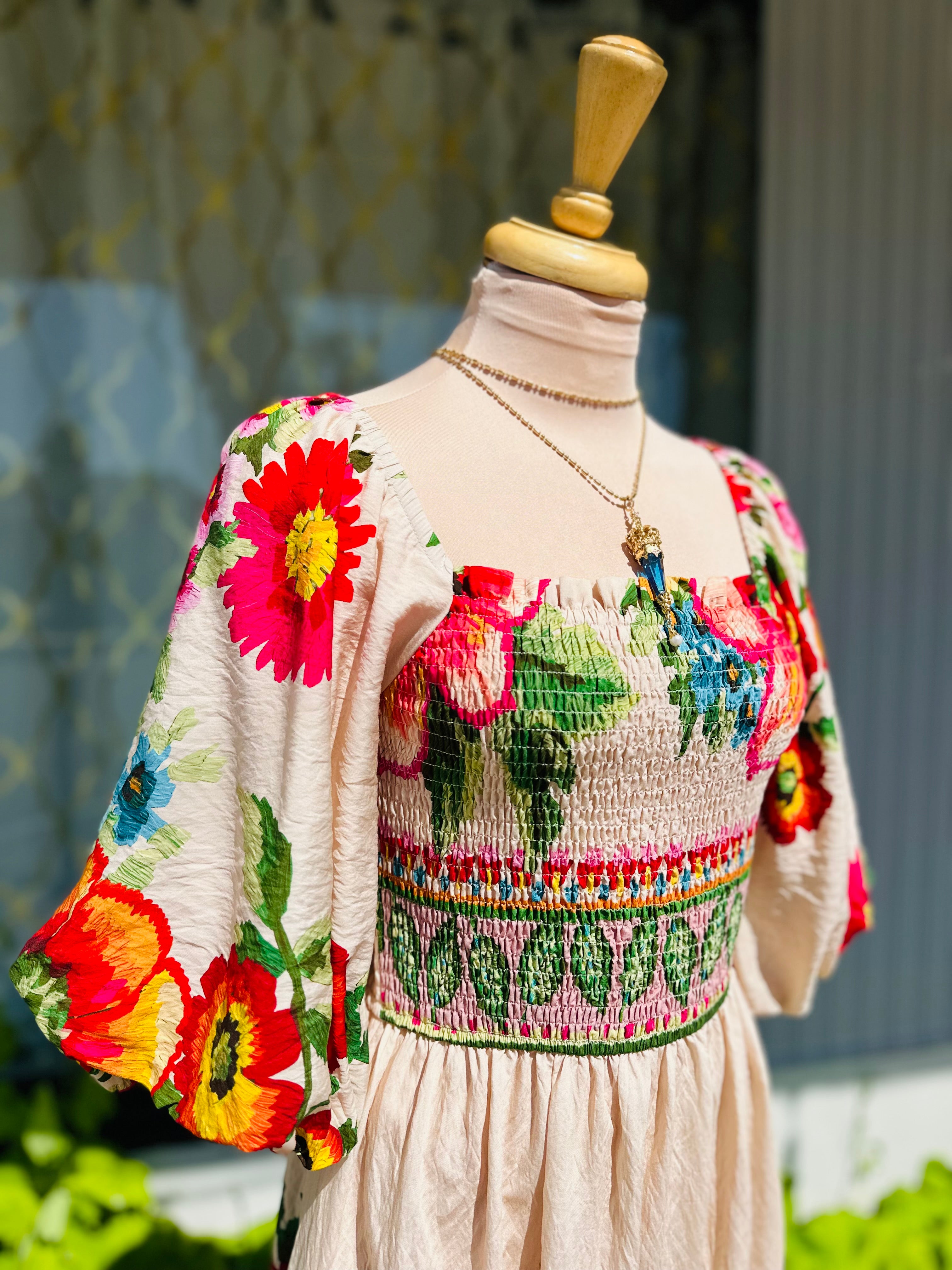 Floral  Camel Multi Dress