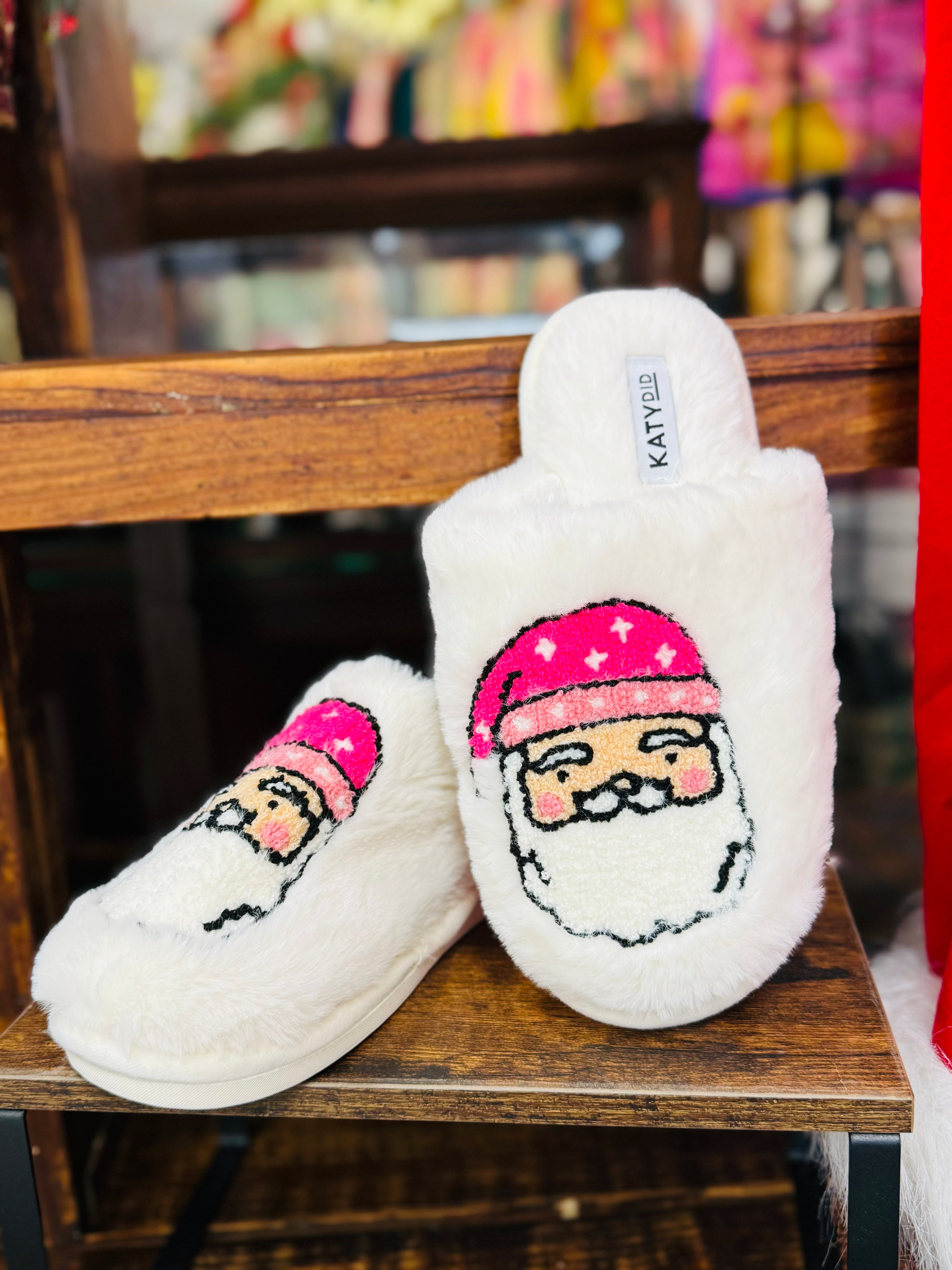 Pink Santa Slippers