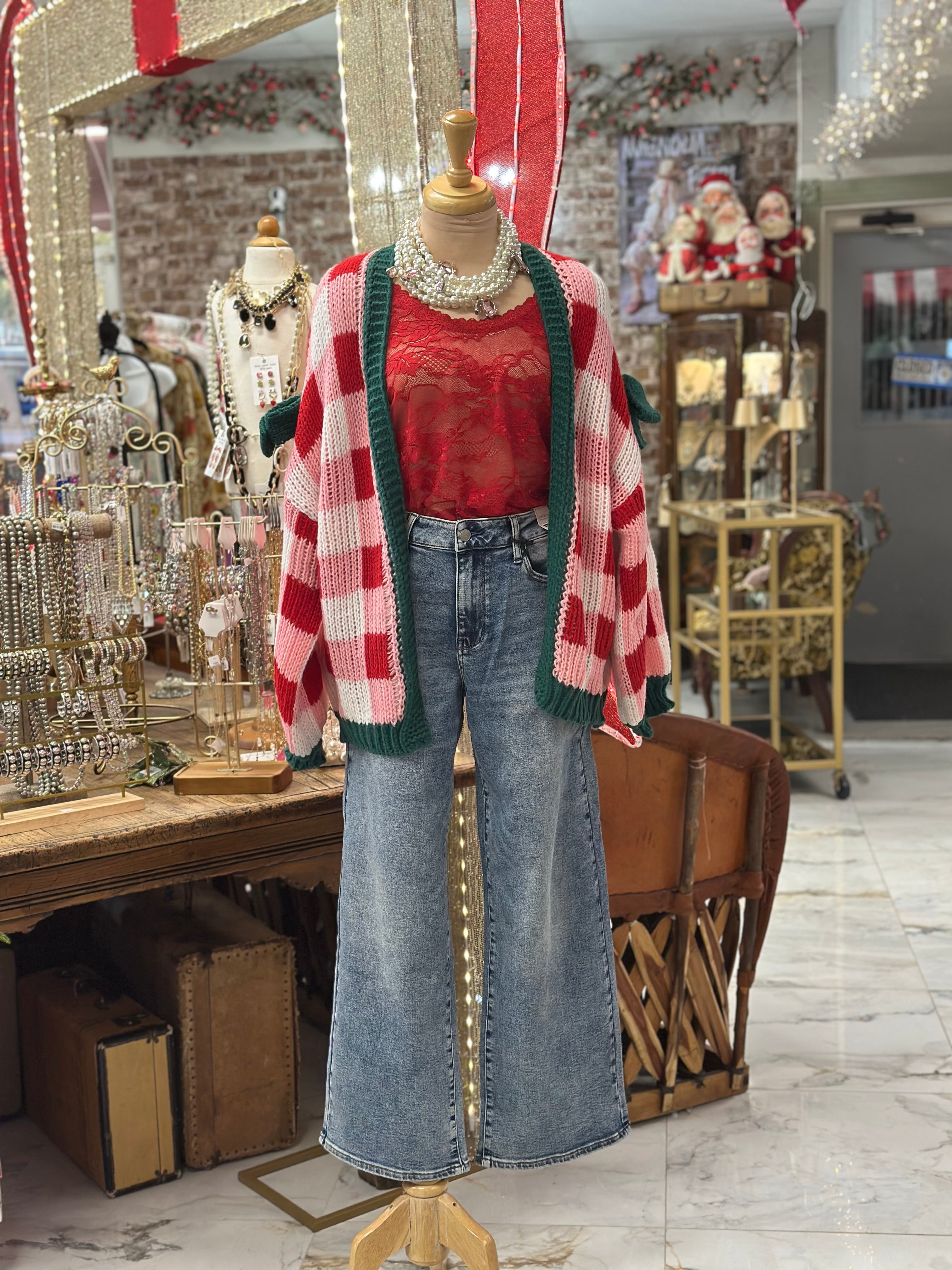 Candy Cane Ribbon Sweater