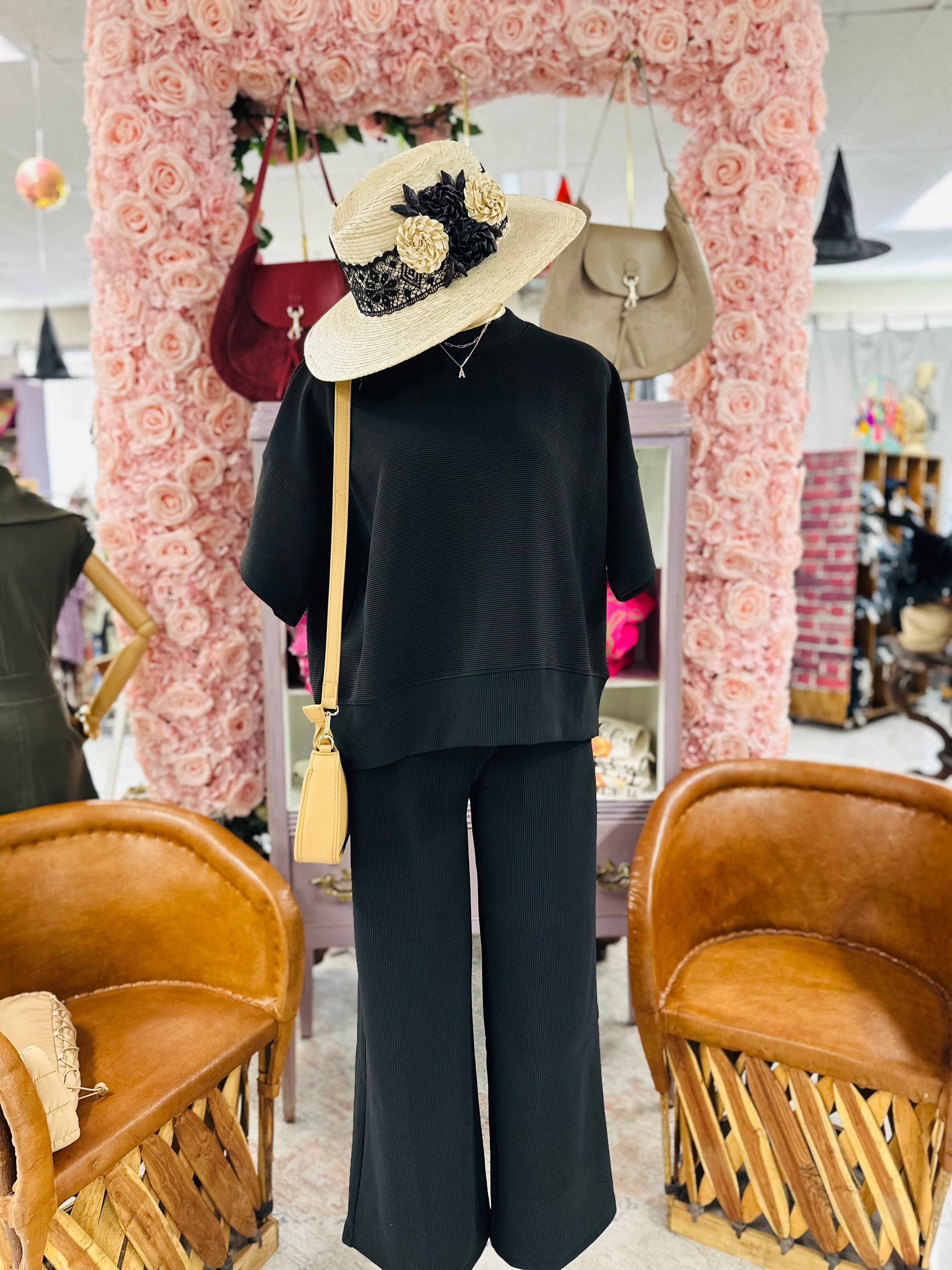 Tatum Black Tee/Pant