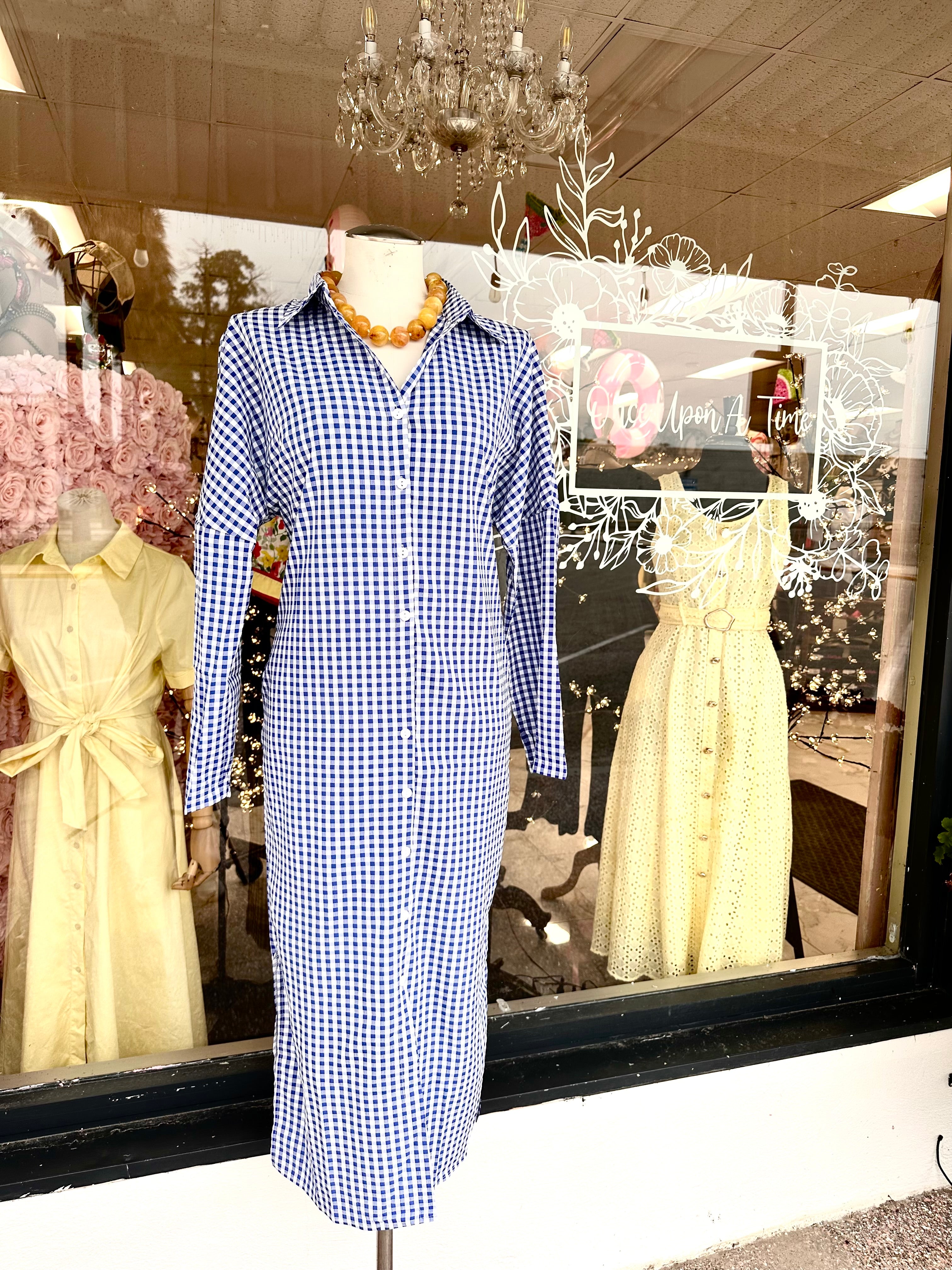 blue gingham shirt dress Maxi Size:Medium ( 6-8 years) Stacees 2026 Prom Dress Lightweight fabric makes it labor-day-2026