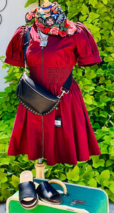 Cherelle Burgundy Dress