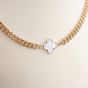 Mother of Pearl Clover Necklace