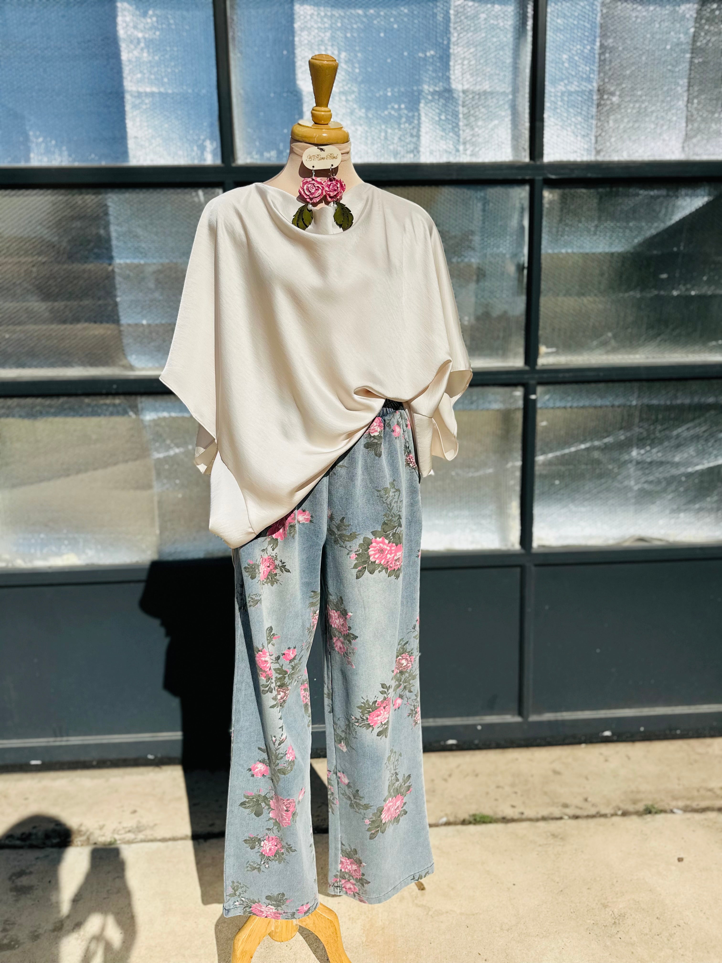 Beth Cream Satin Top