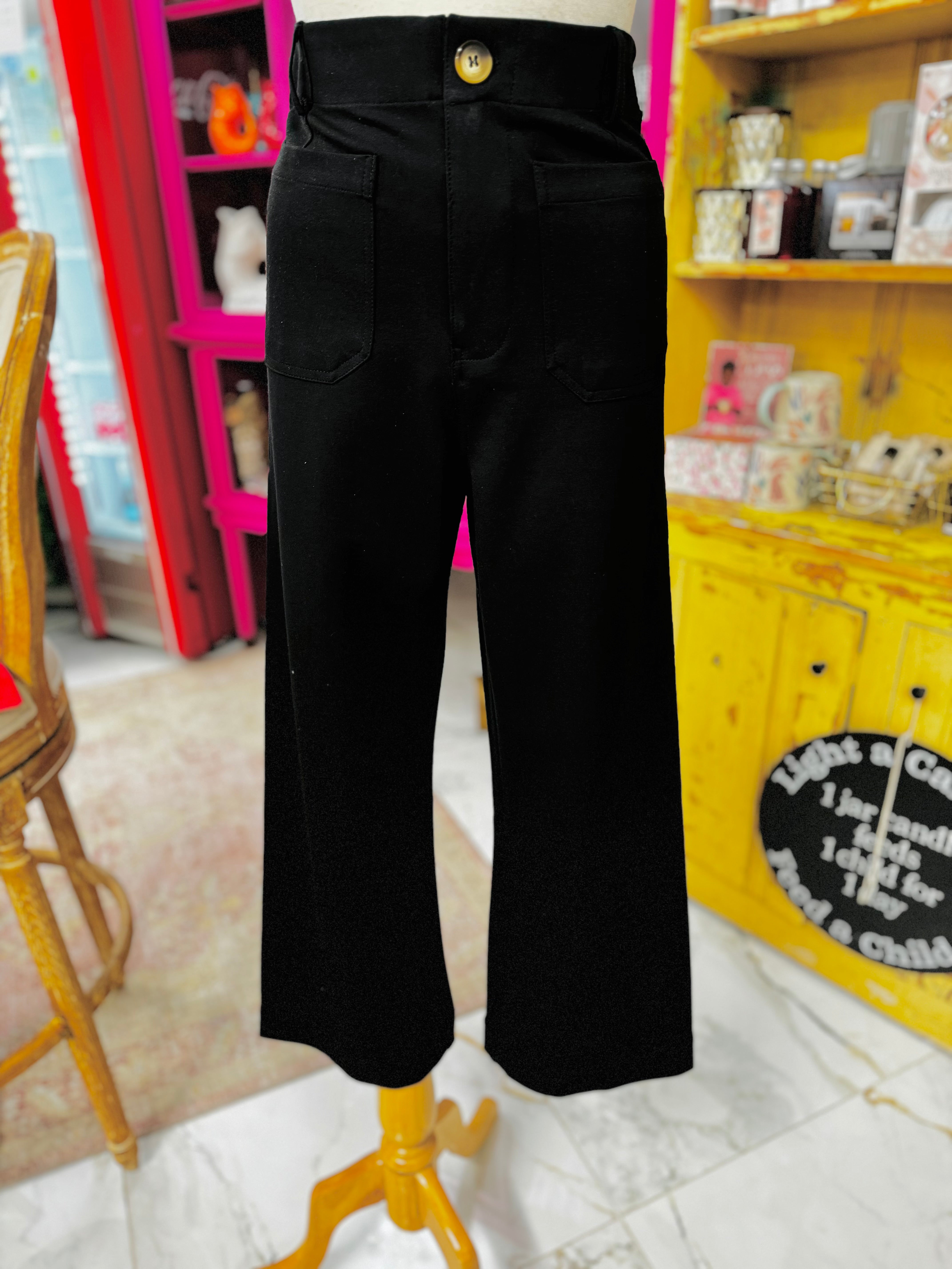 Chantal Black Pocket Pants