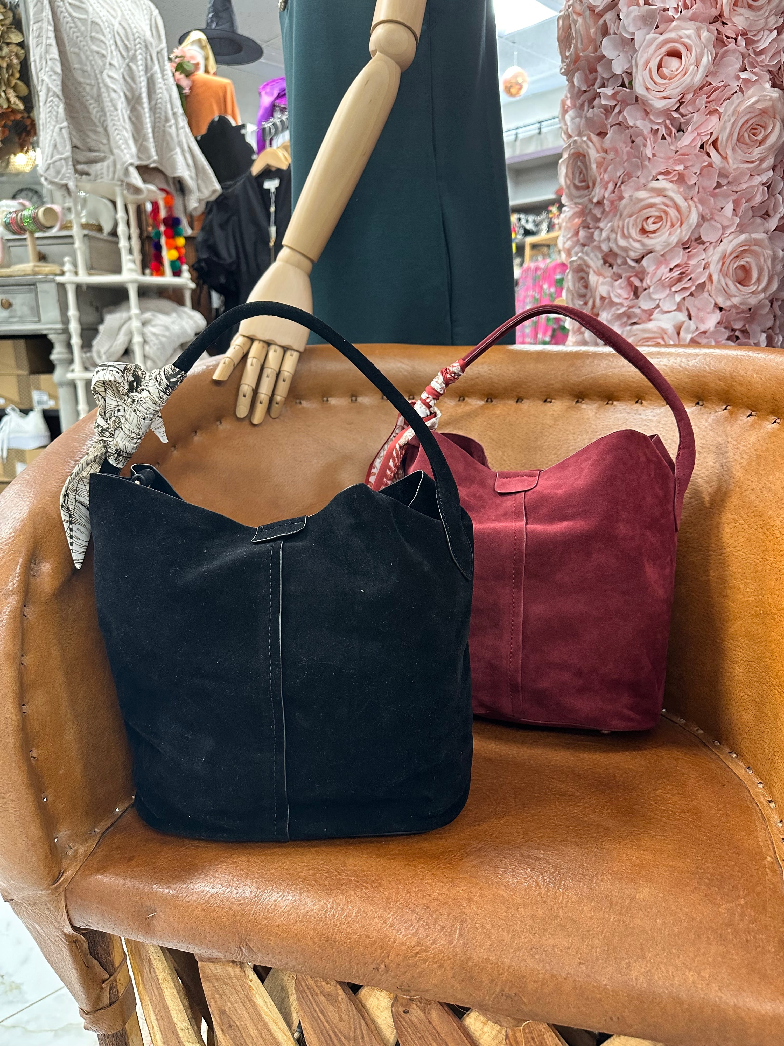 Suede Bucket Bag