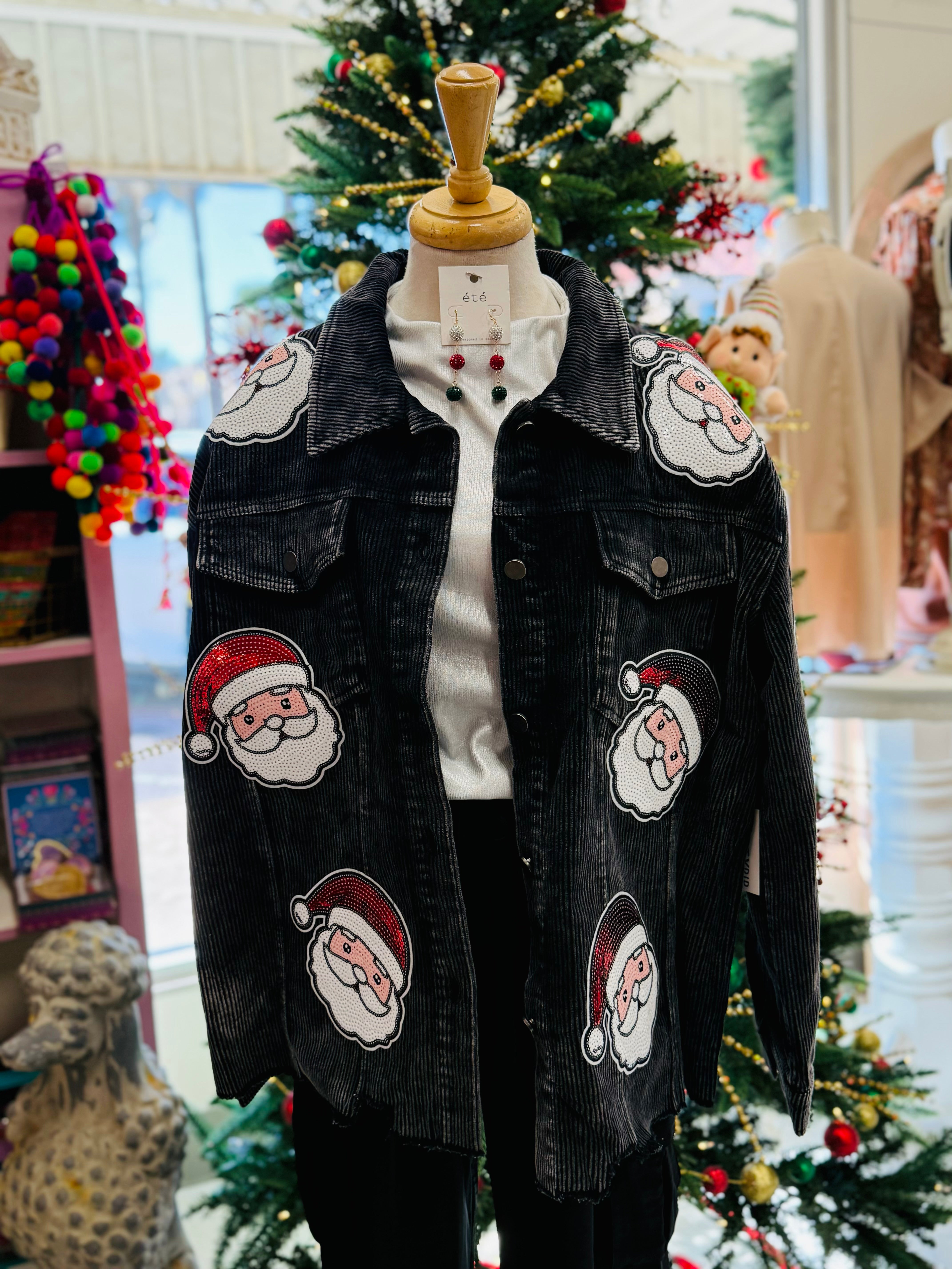 Sequin Santa Corduroy Shacket