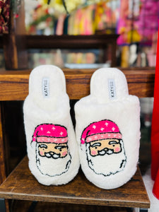 Pink Santa Slippers