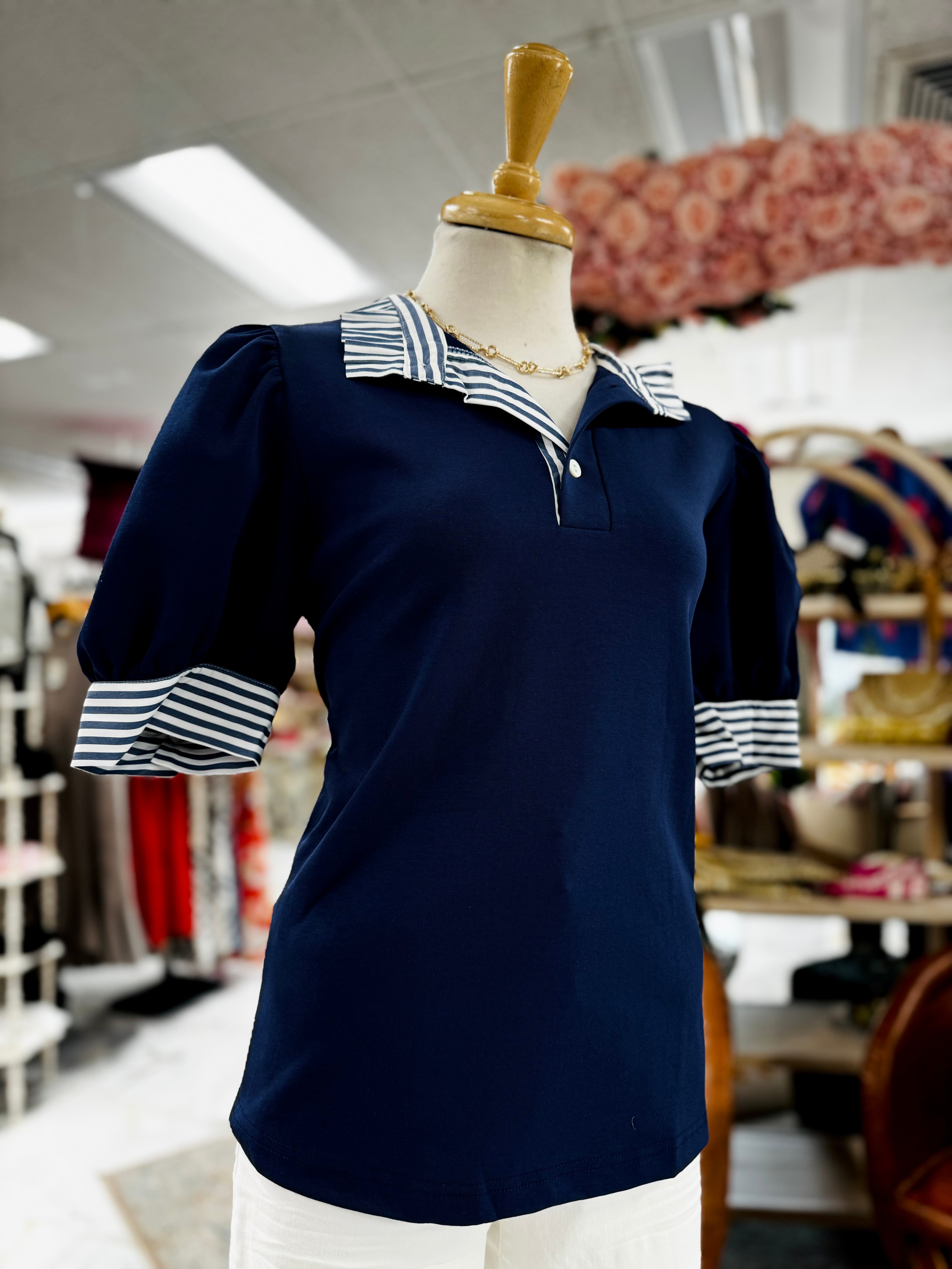 Jessica Navy Top