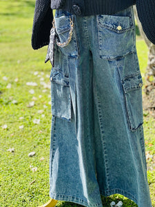 Missy Denim Cargo Pants