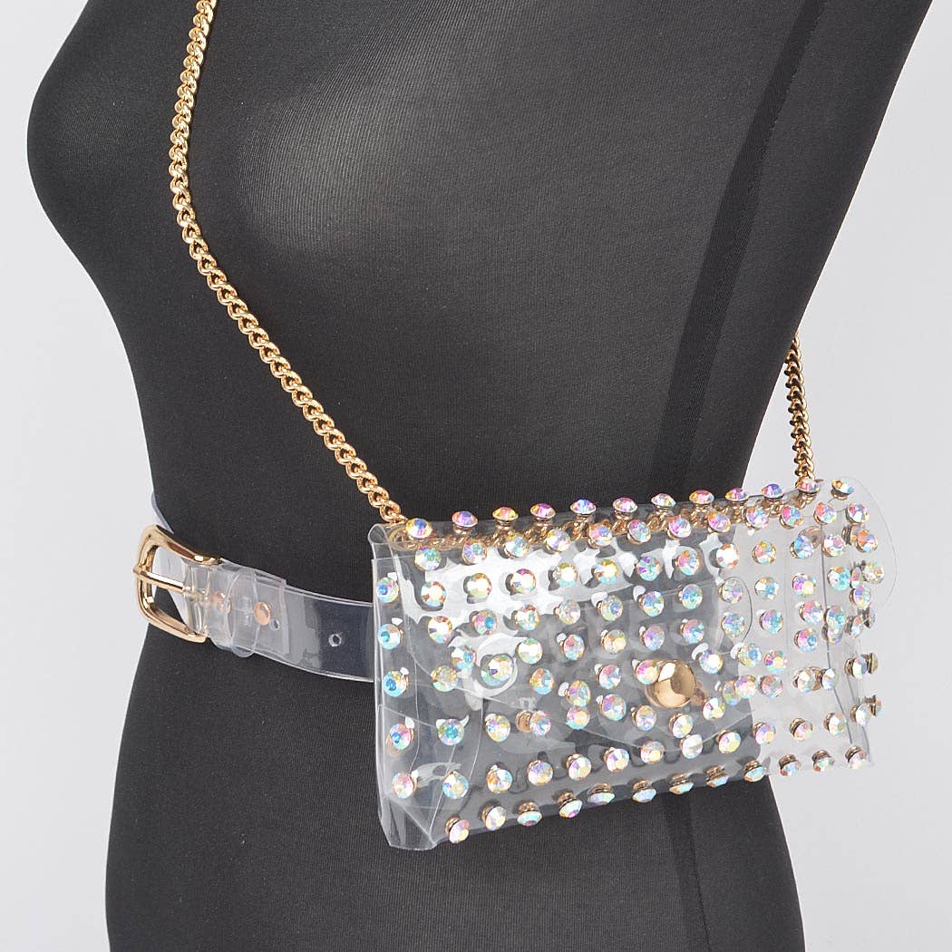 Rhinestone Crossbody Belt Bag