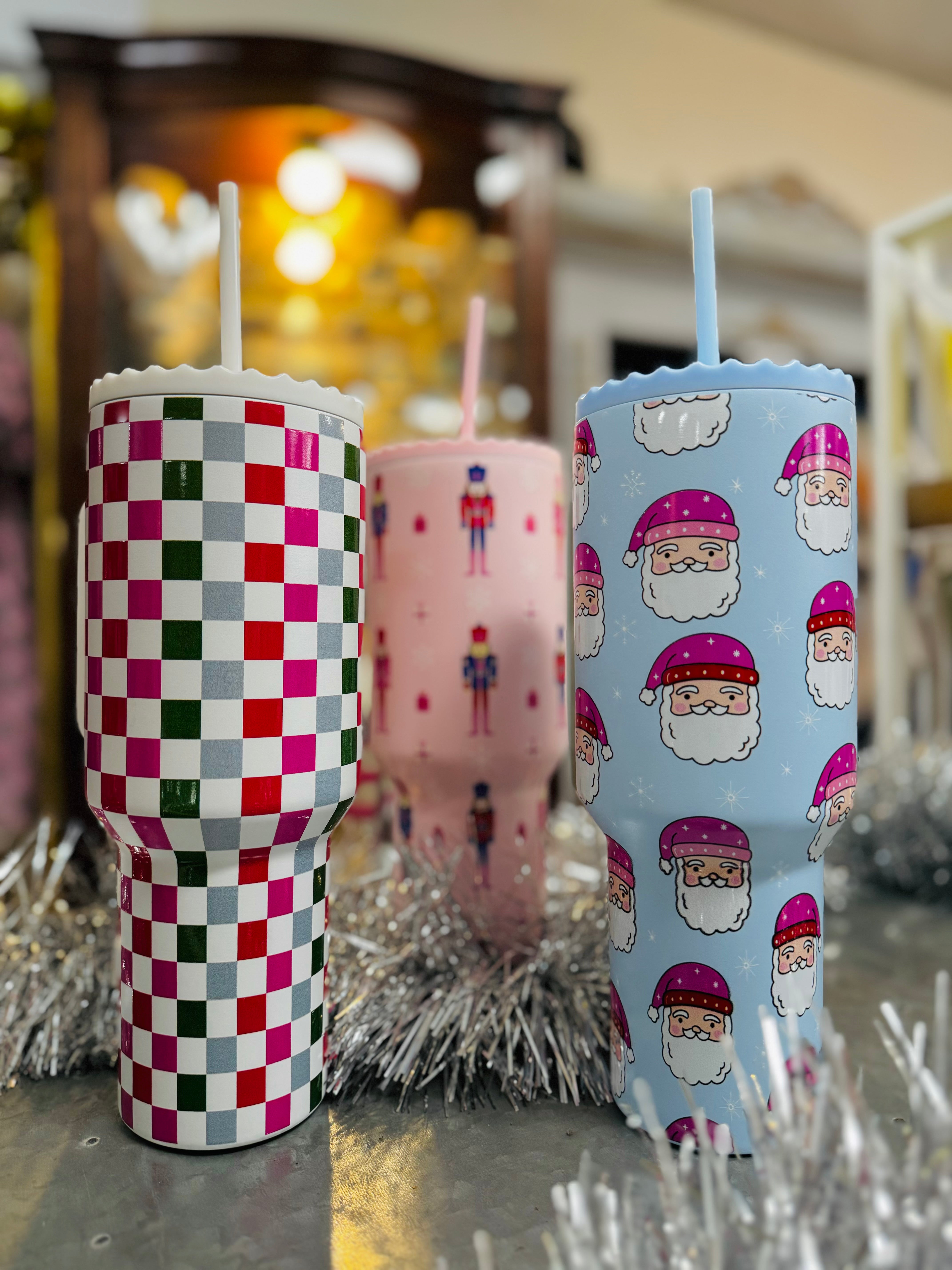 Pink Santa Hat Tumbler