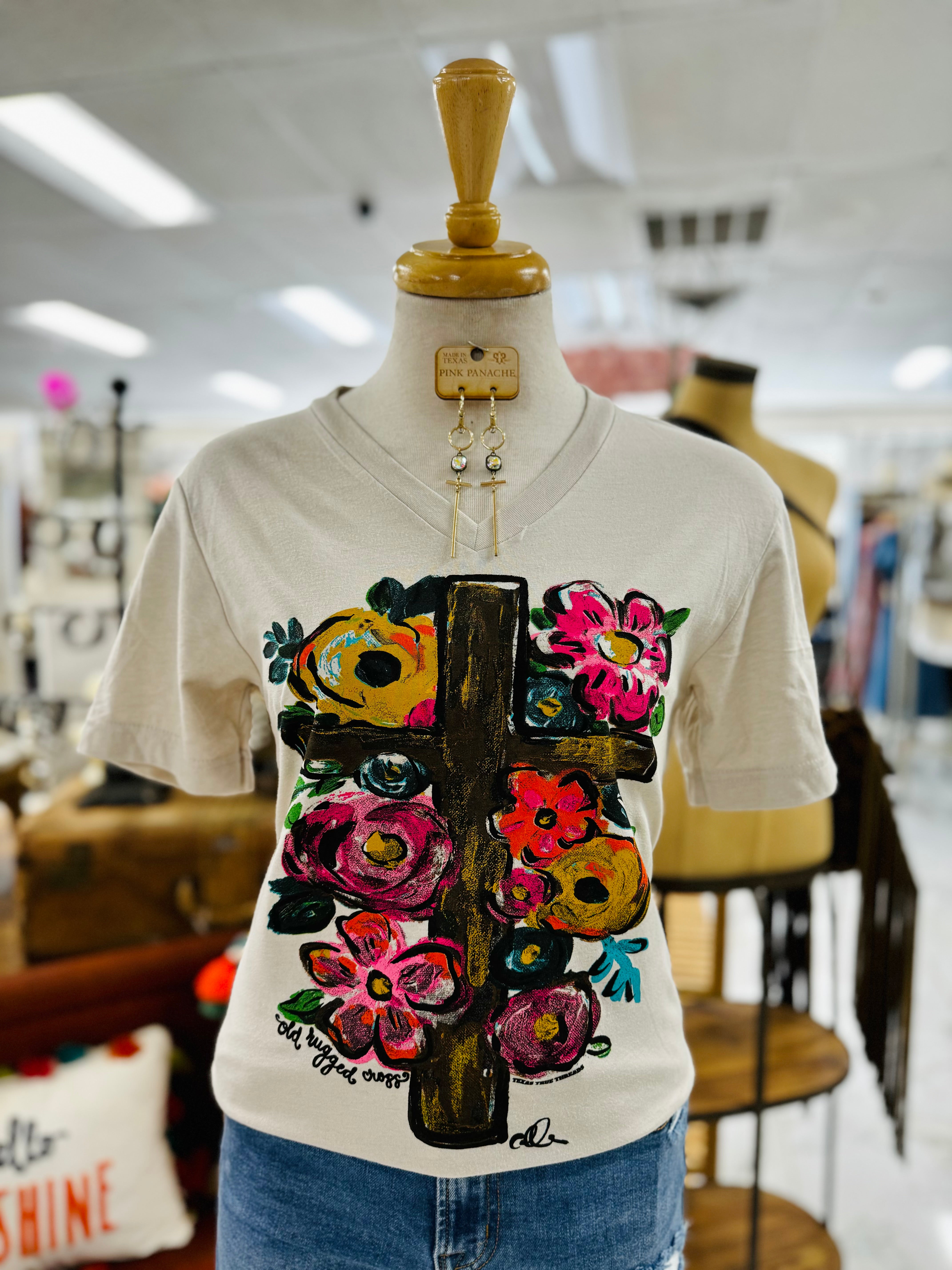 Floral Cross Tee