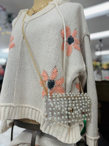 Clear Embellished Phone Bag