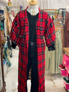 Buffalo Plaid Leopard Kimono