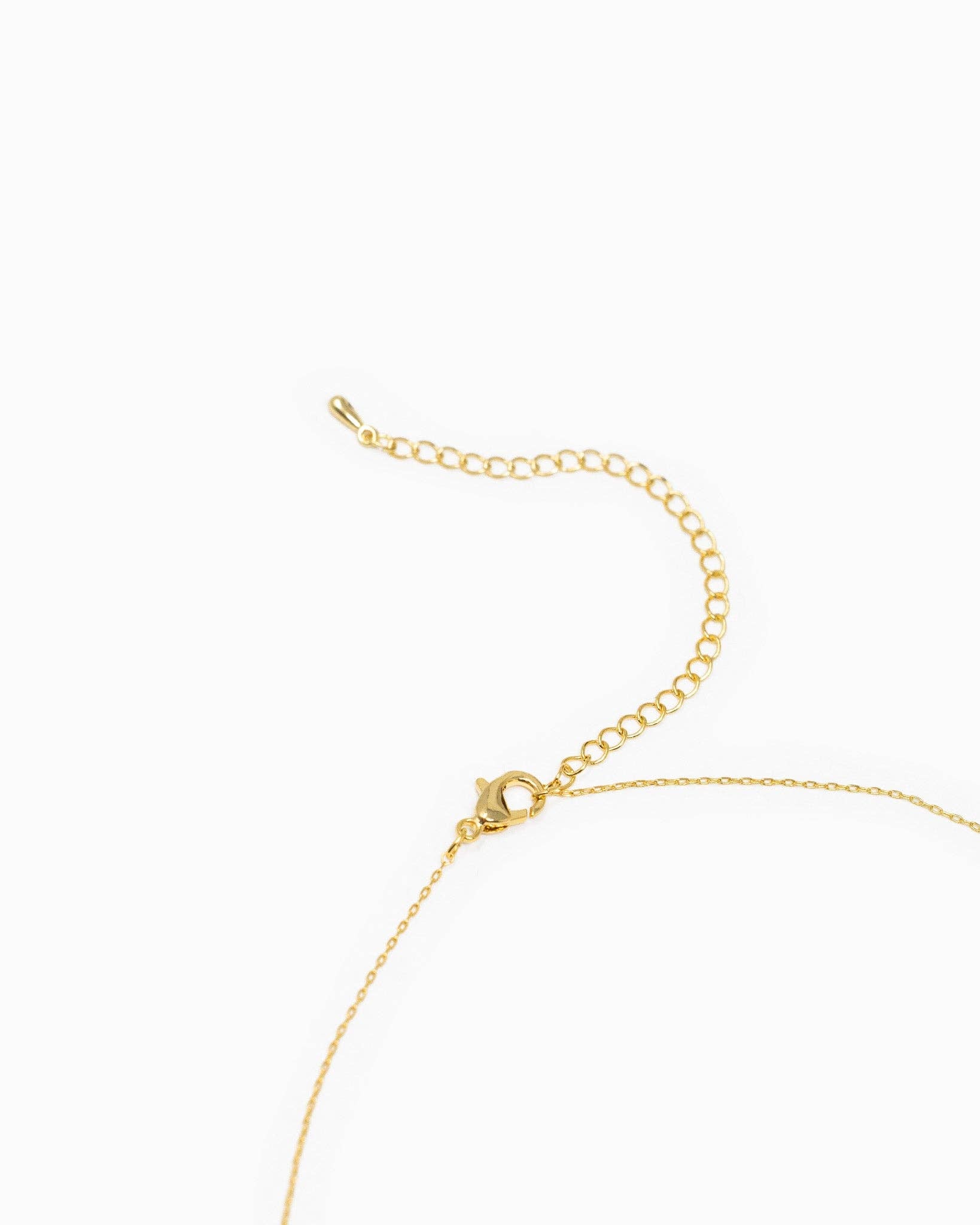 Contrast CZ Clip Link Pendant Necklace