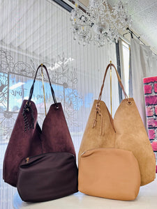 Reversible Leather/Sued Hobo (