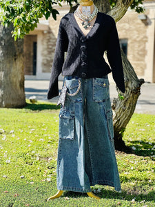 Missy Denim Cargo Pants