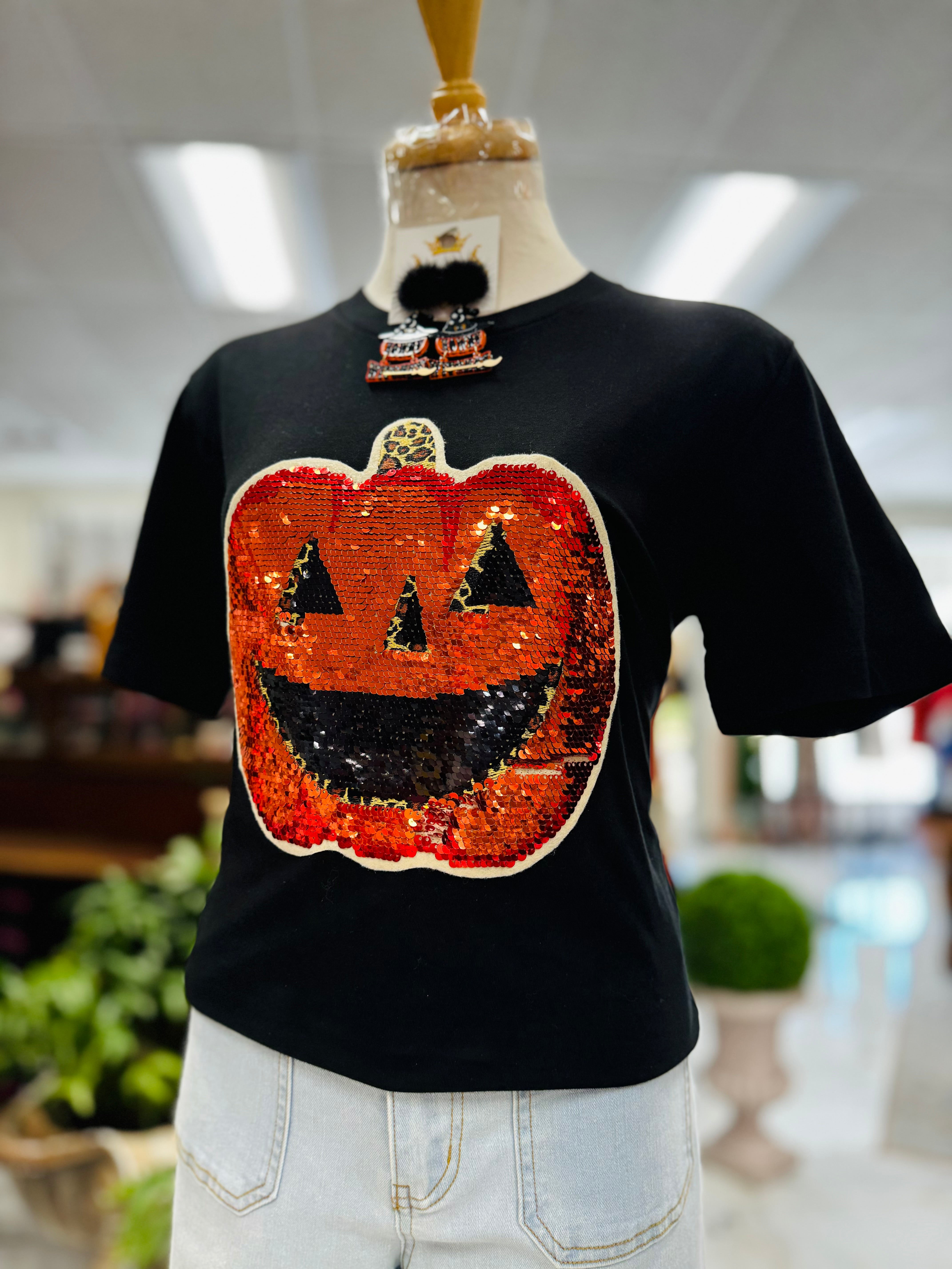 Pumpkin Sequin T