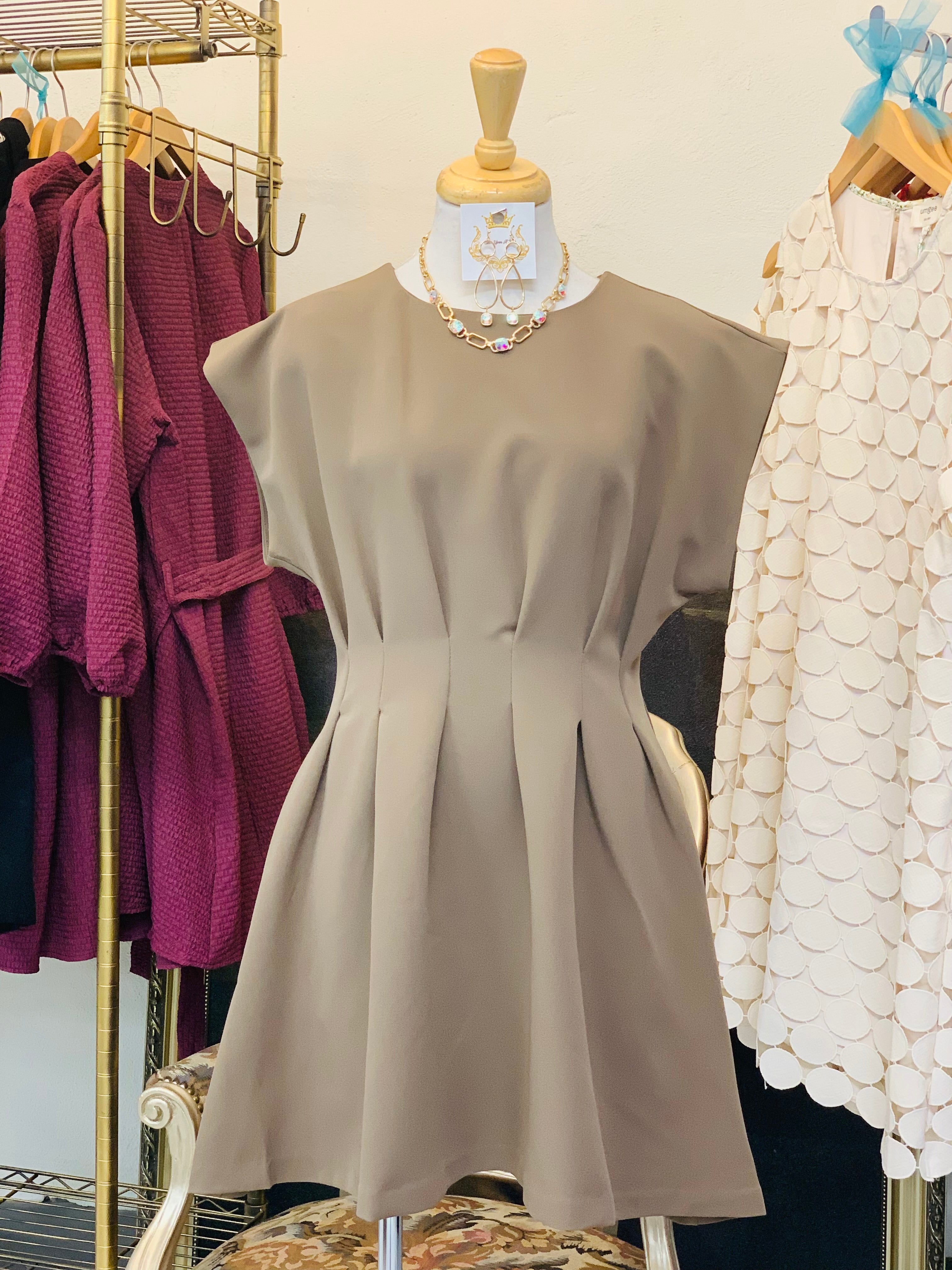 Curvy Harmony Mocha Dress