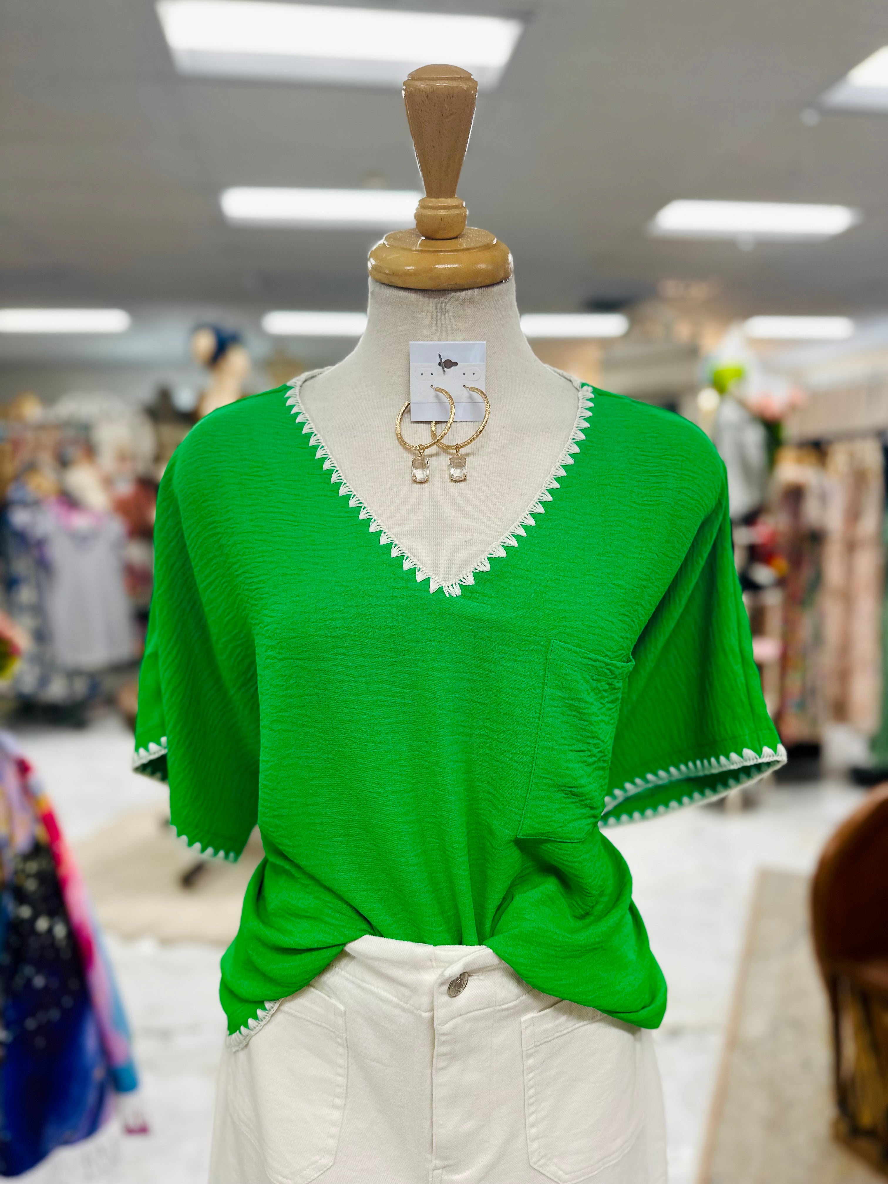Shasah Bright Green Top