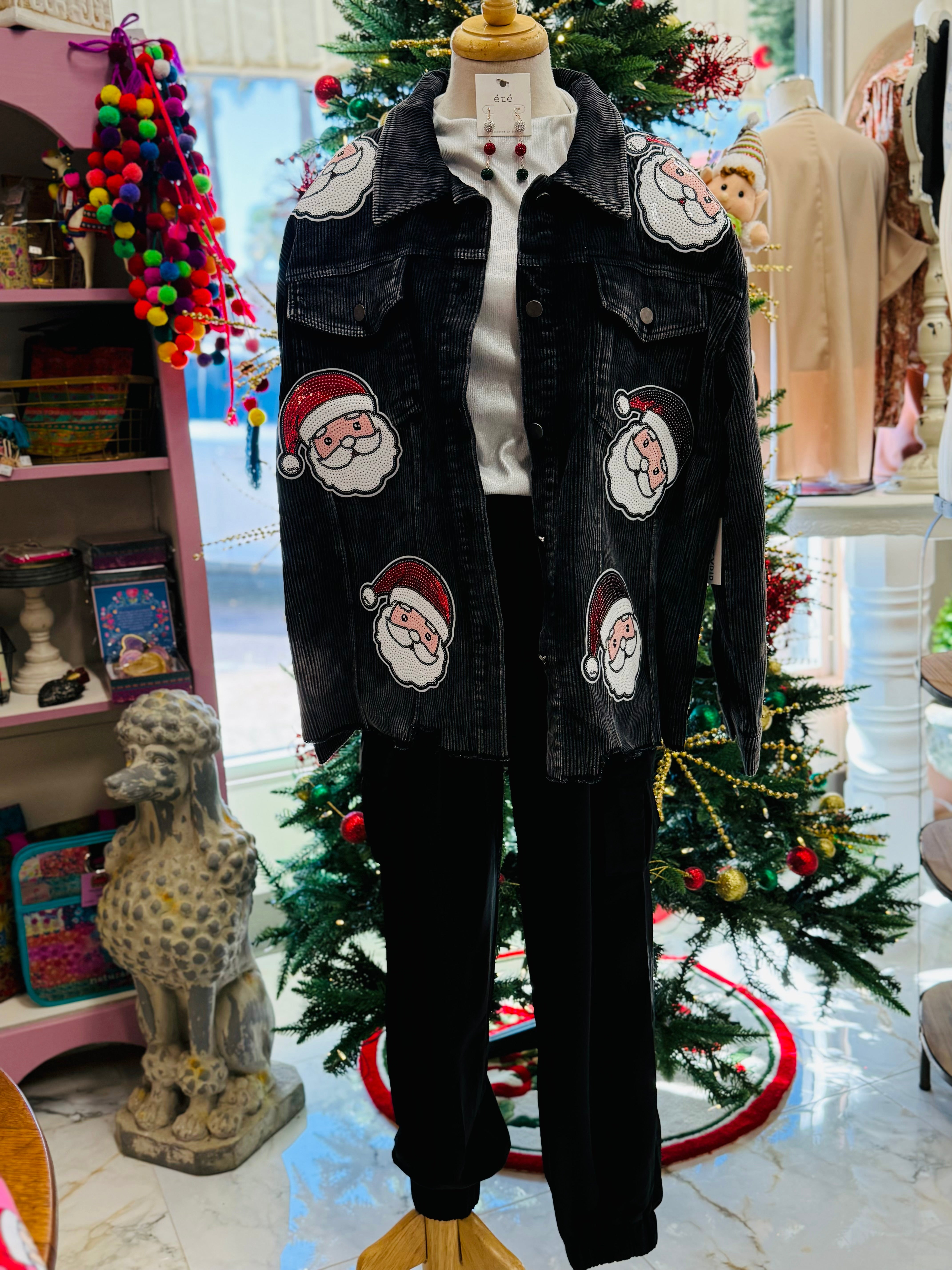 Sequin Santa Corduroy Shacket