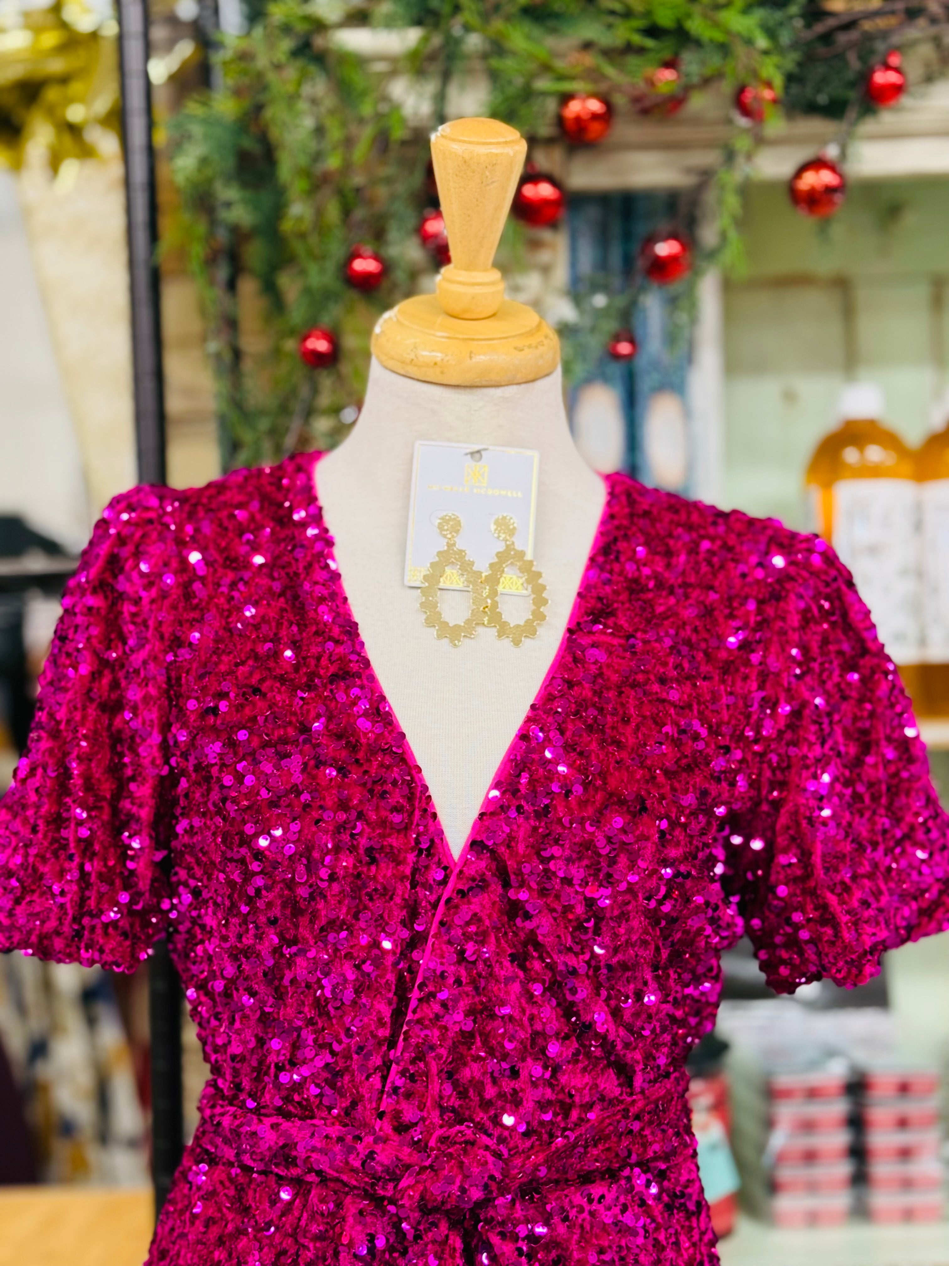 New York Pink Sequin Dress