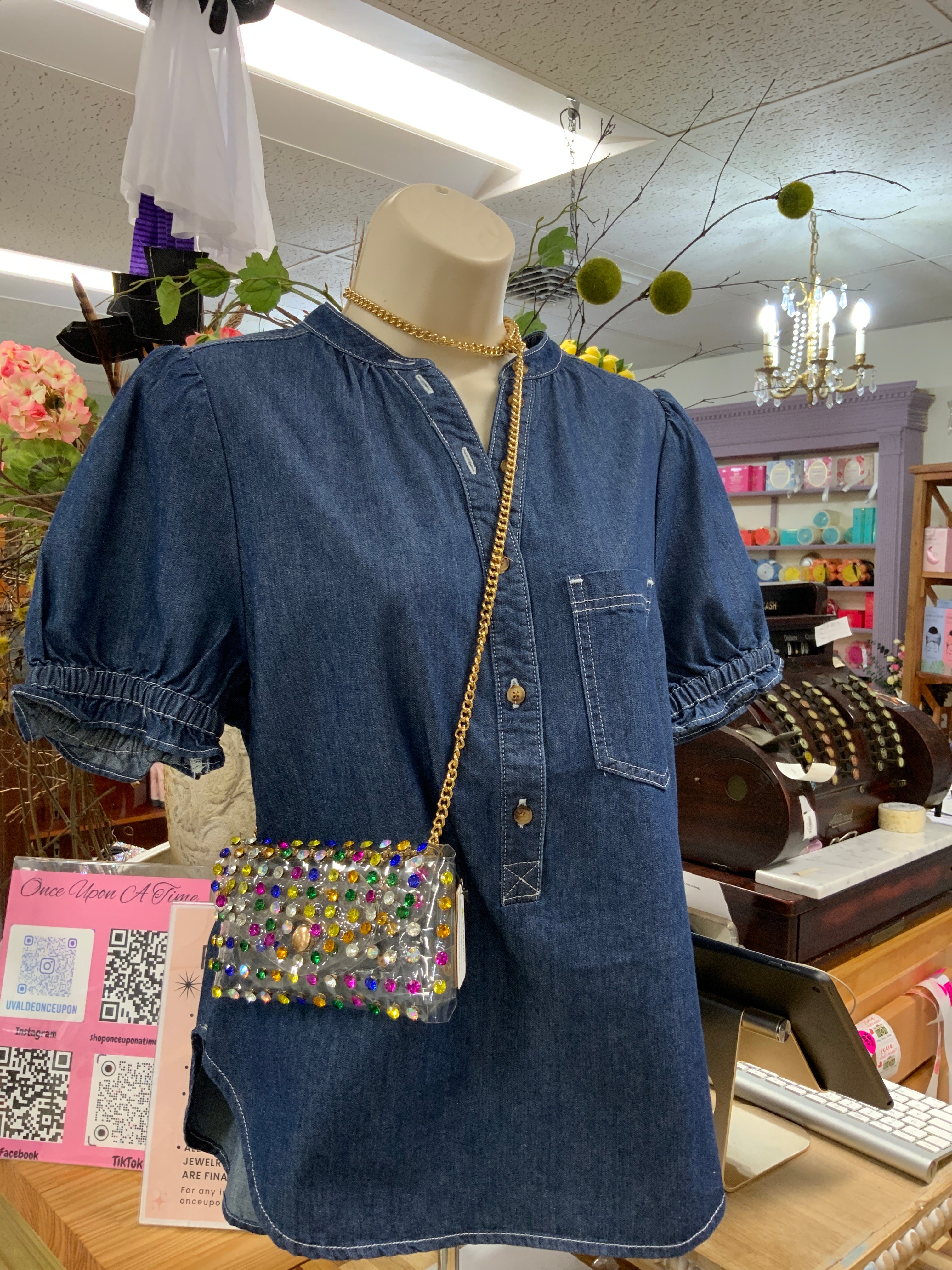 Rhinestone Crossbody Belt Bag