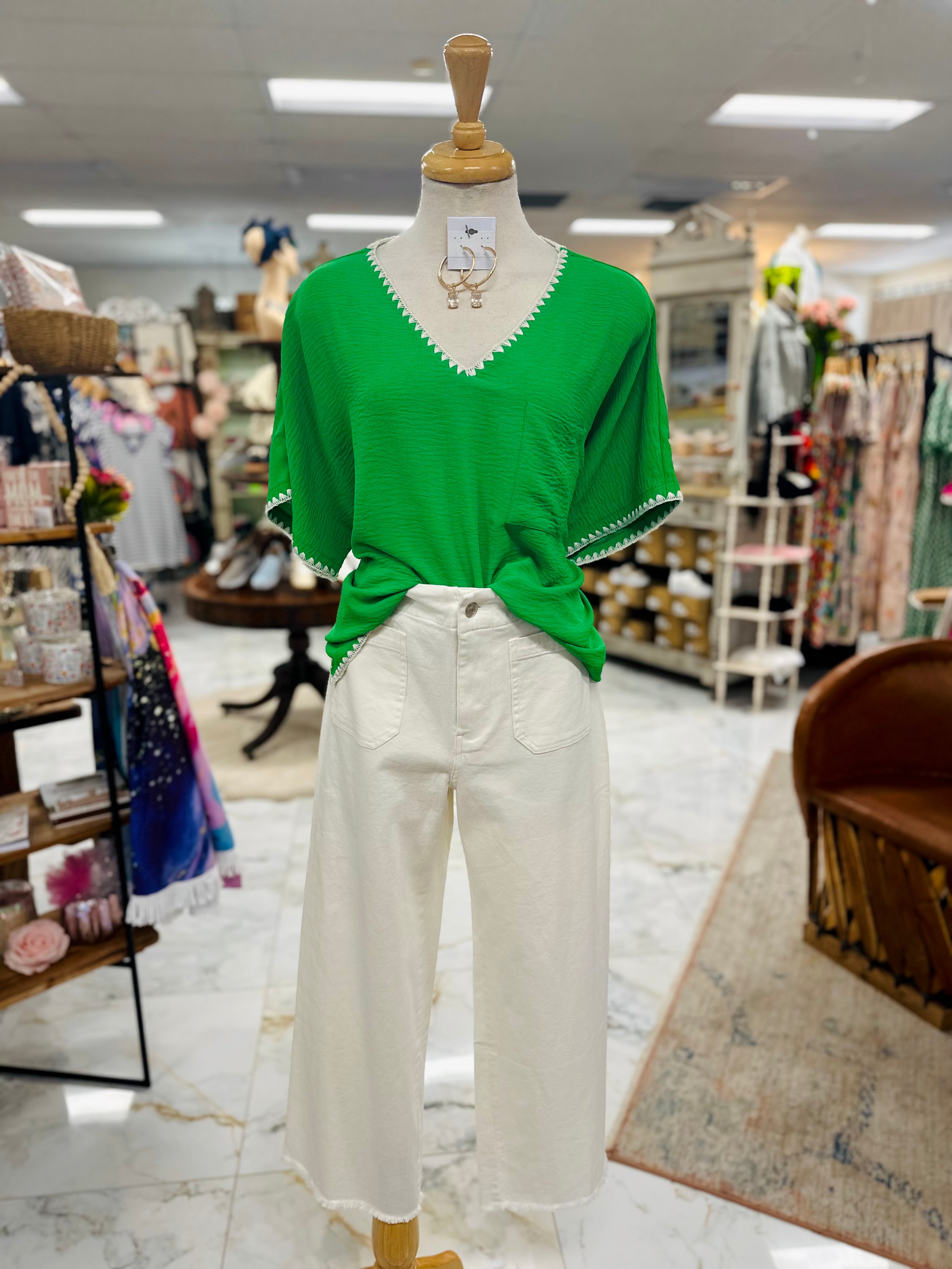 Shasah Bright Green Top