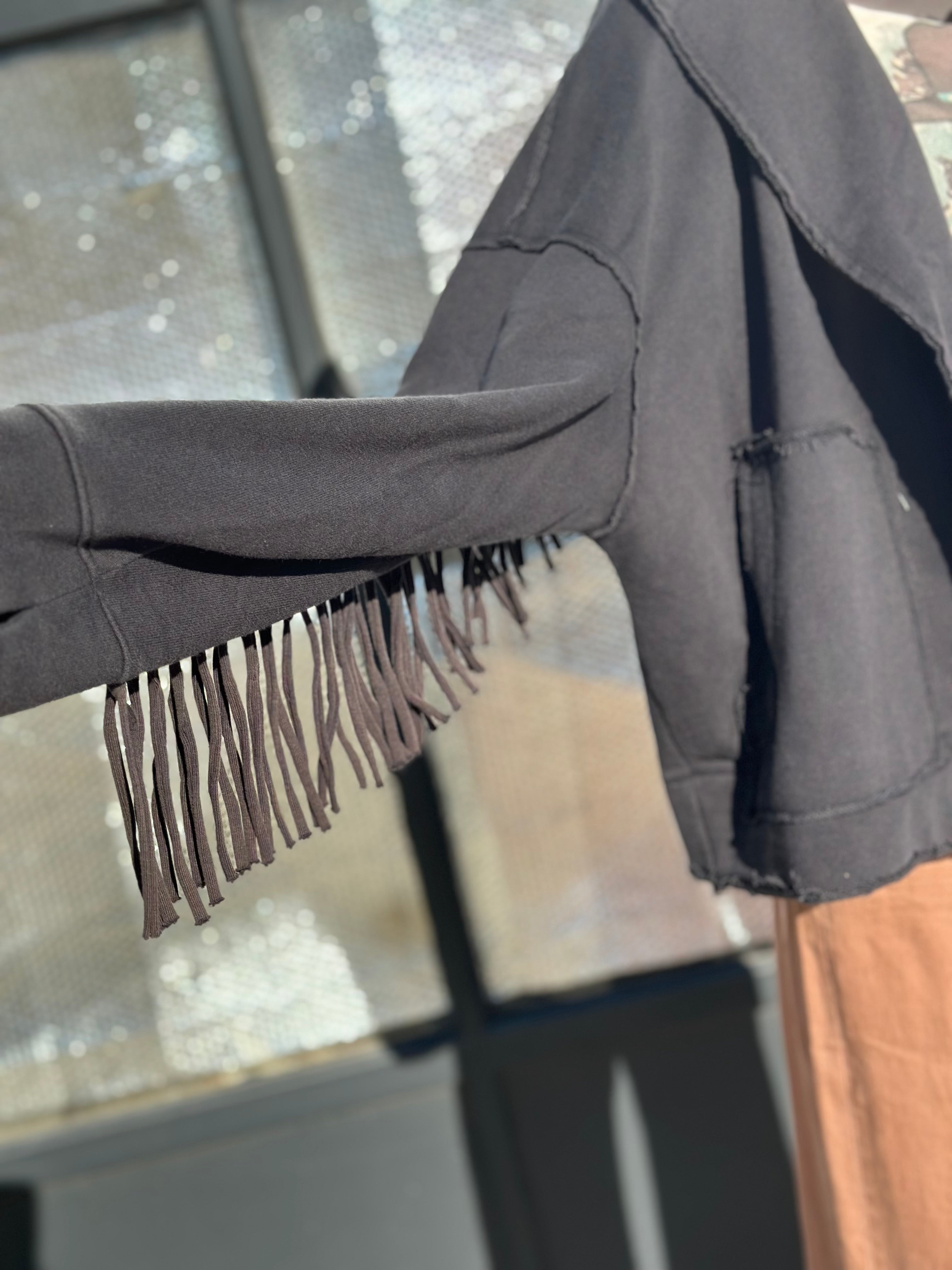 Paula Fringe Black Jacket