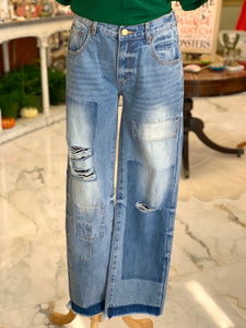 Kayla Patchwork Denim Jeans