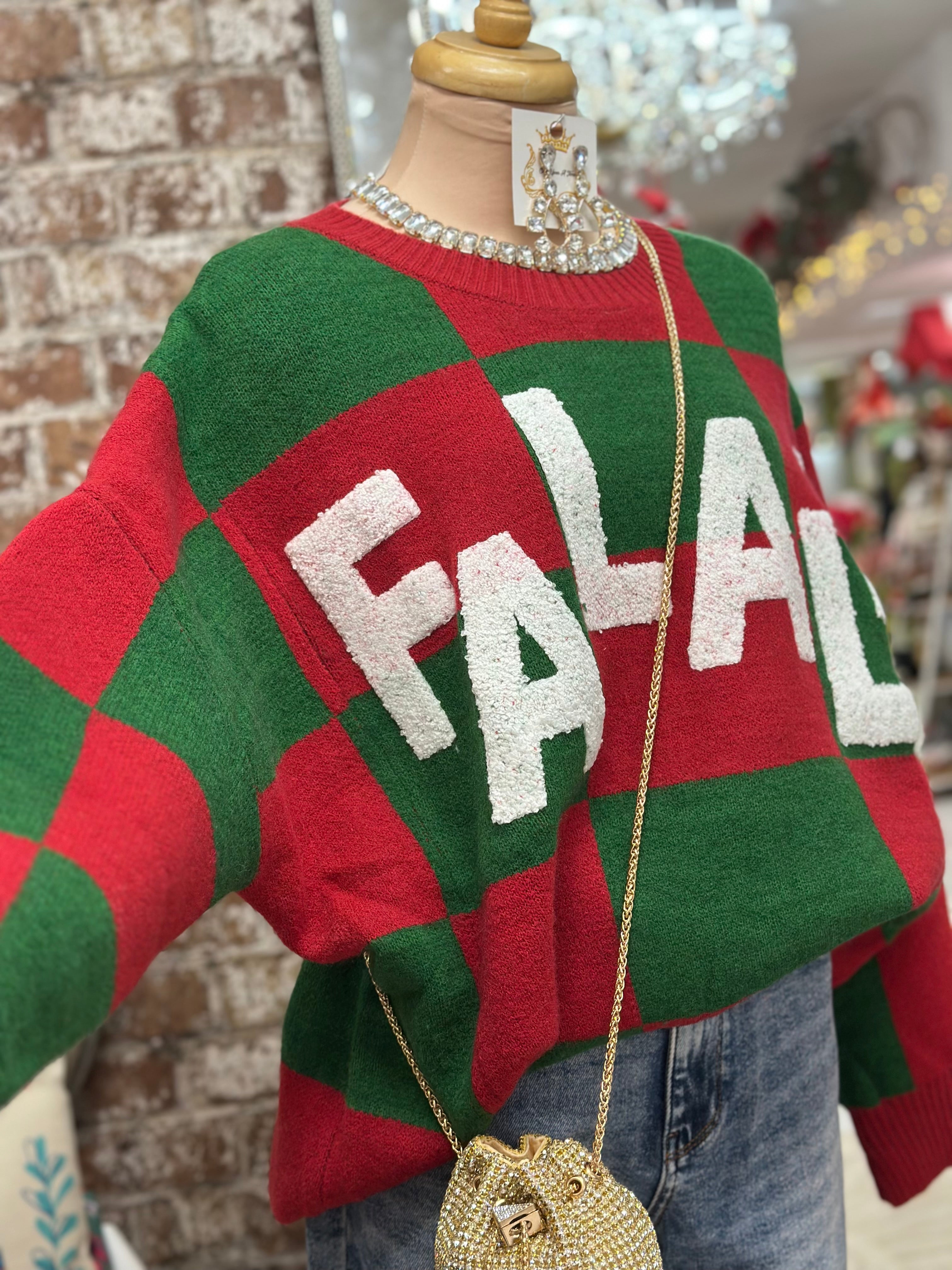 FaLaLa Checkered Sweater